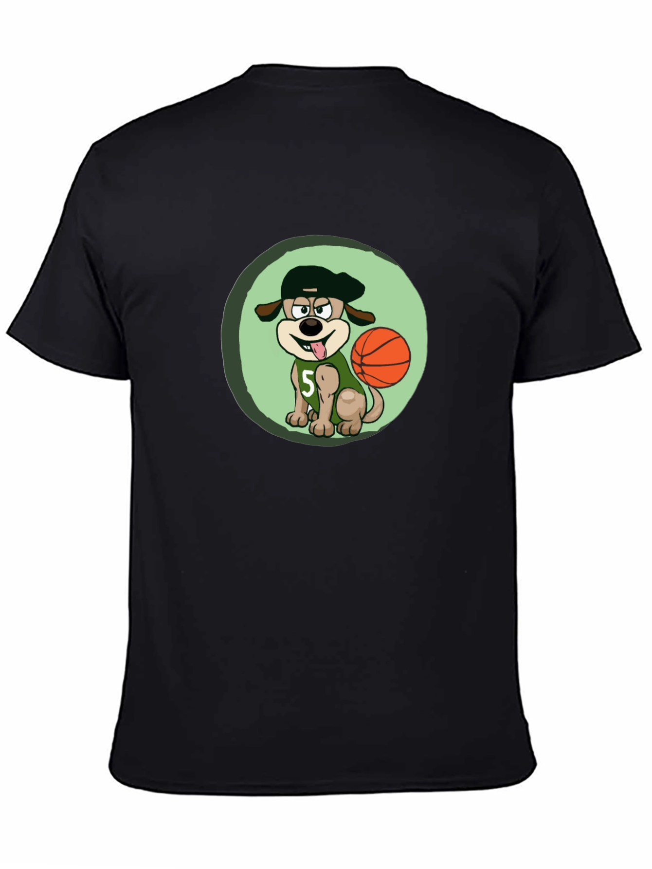 Black Dog Basketball Player T-Shirt view 4