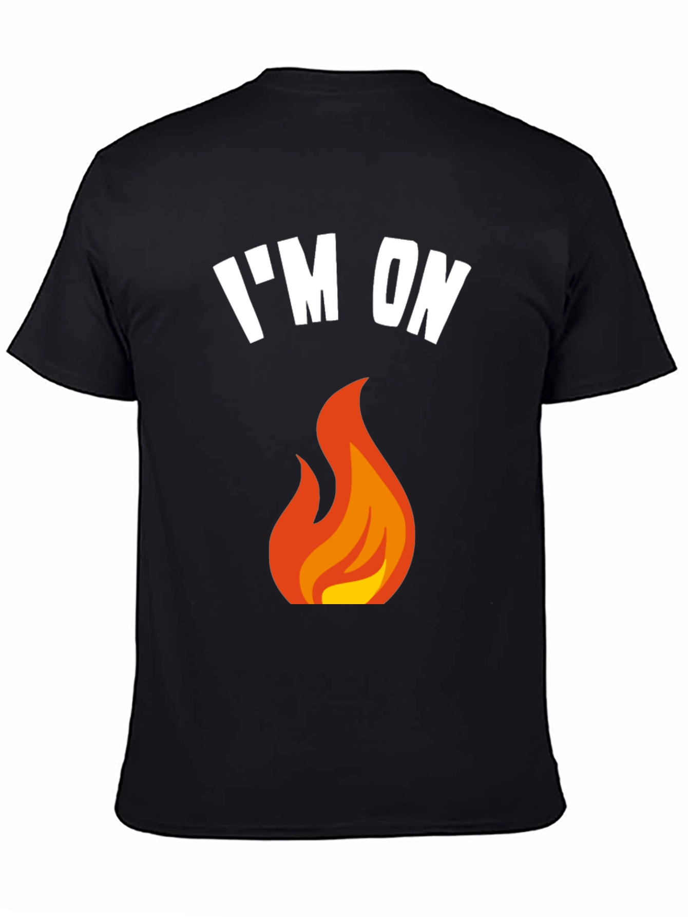 Black I'm On Fire Graphic T-Shirt - Black Crew Neck Tee view 4