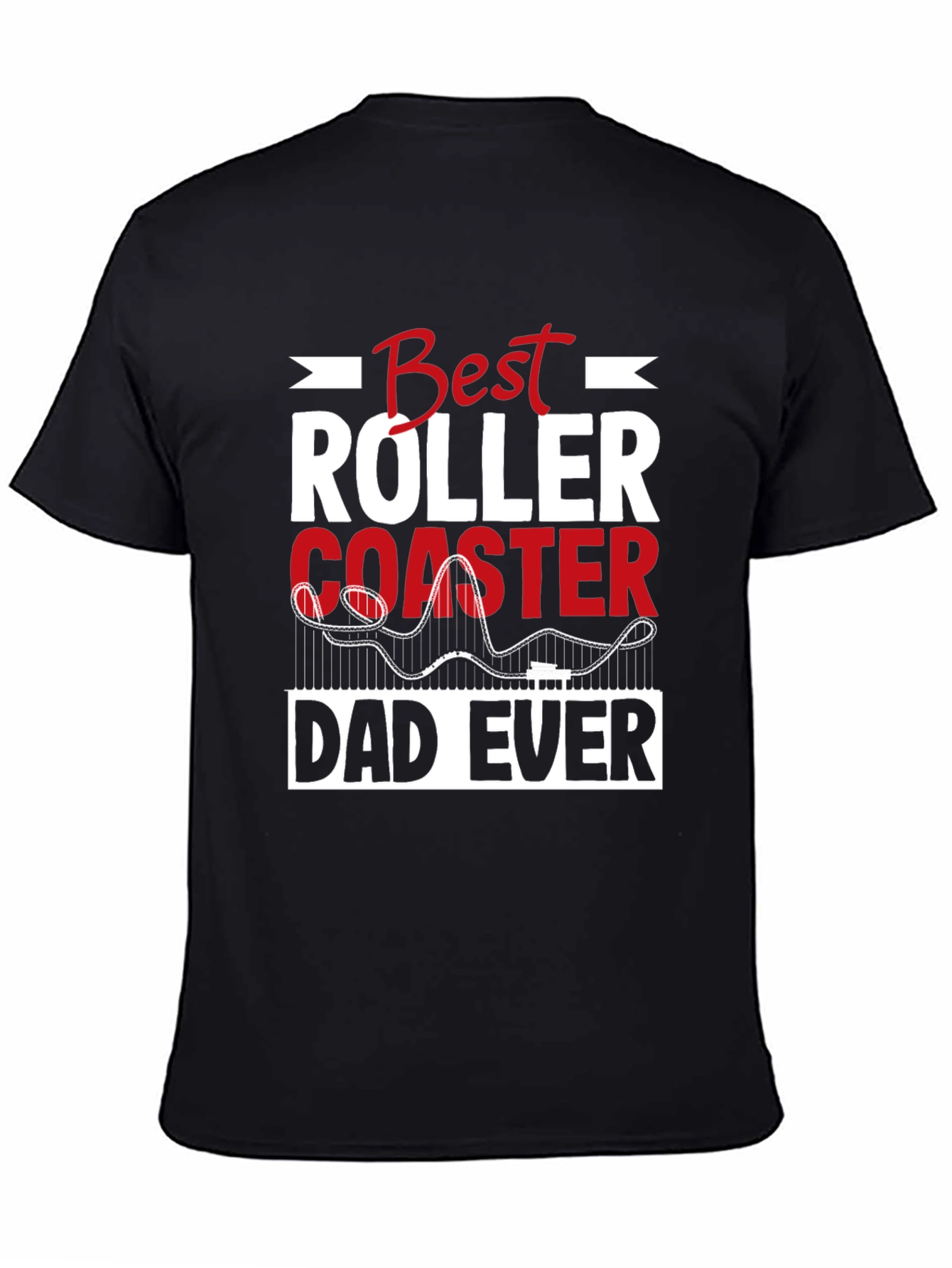 Black Best Roller Coaster Dad Ever T-Shirt view 4