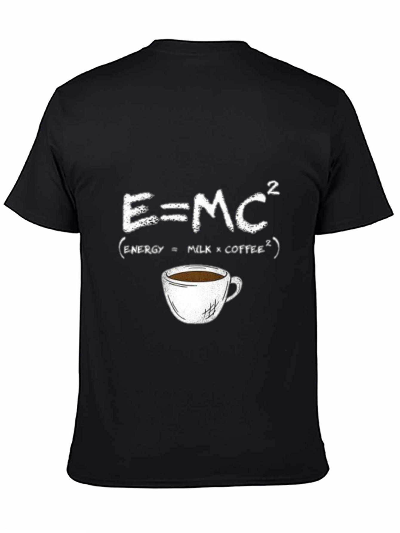 Black E=MC² Coffee T-Shirt - Energy Formula Tee view 4