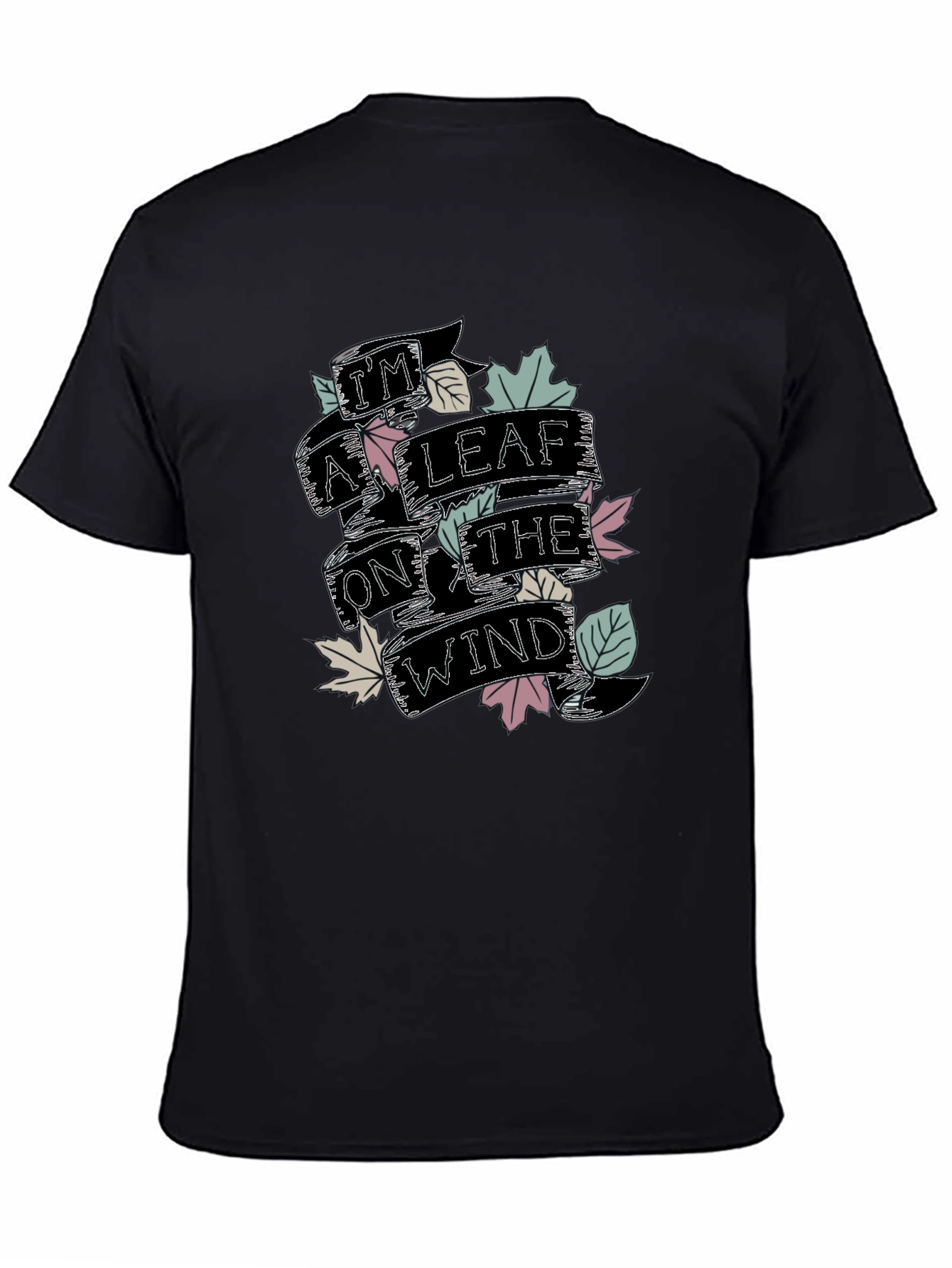 Black I'm a Leaf on the Wind Graphic T-Shirt view 4