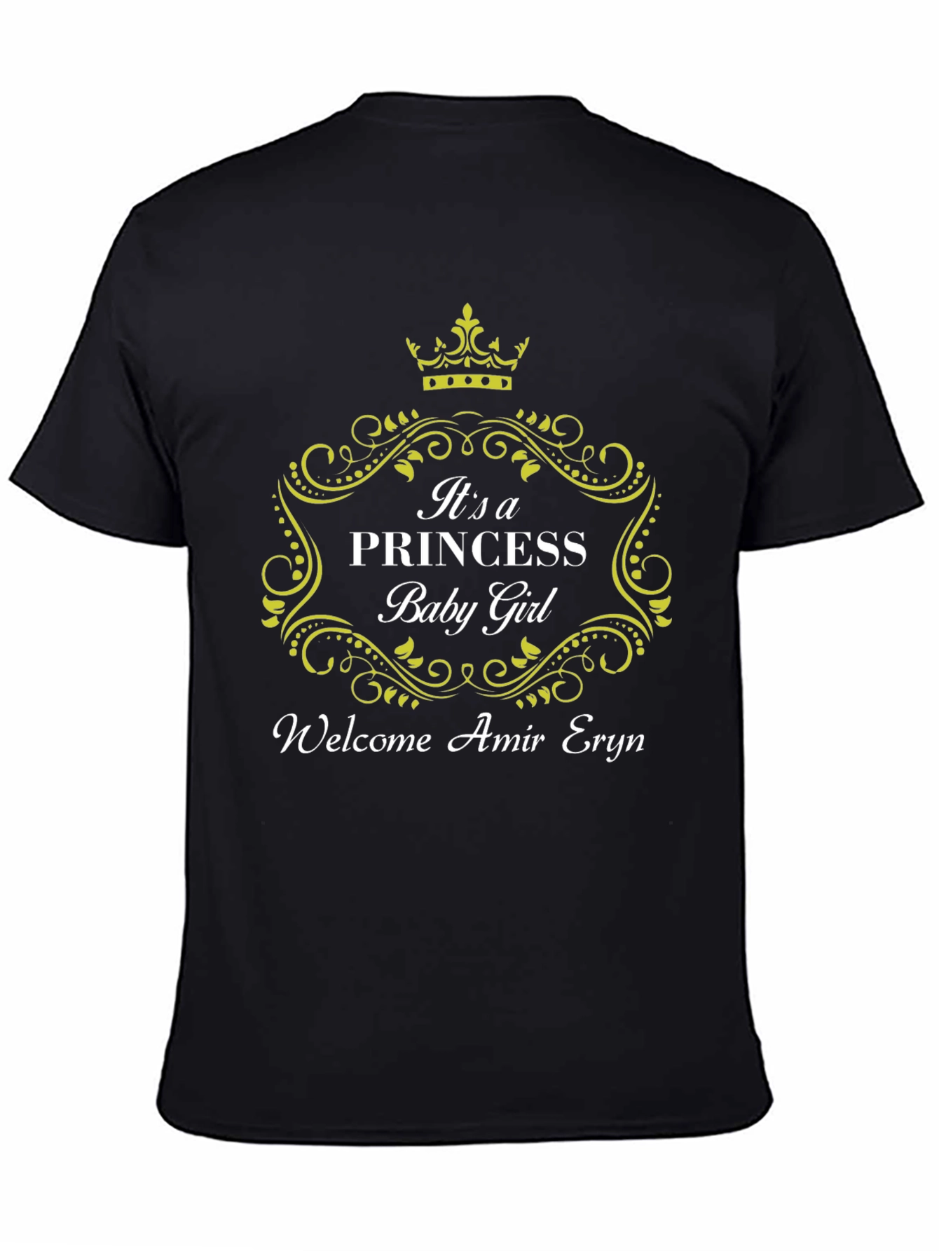 Black It's a Princess Baby Girl T-Shirt view 4