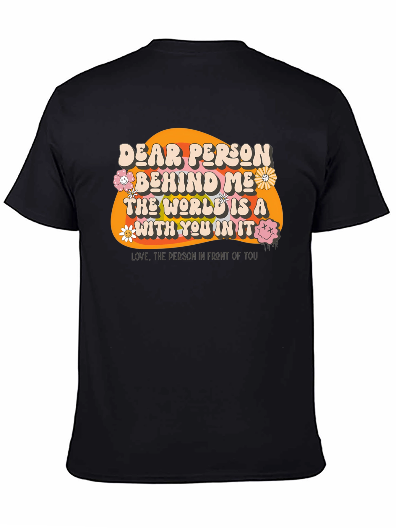 Black Dear Person Behind Me Graphic T-Shirt view 4
