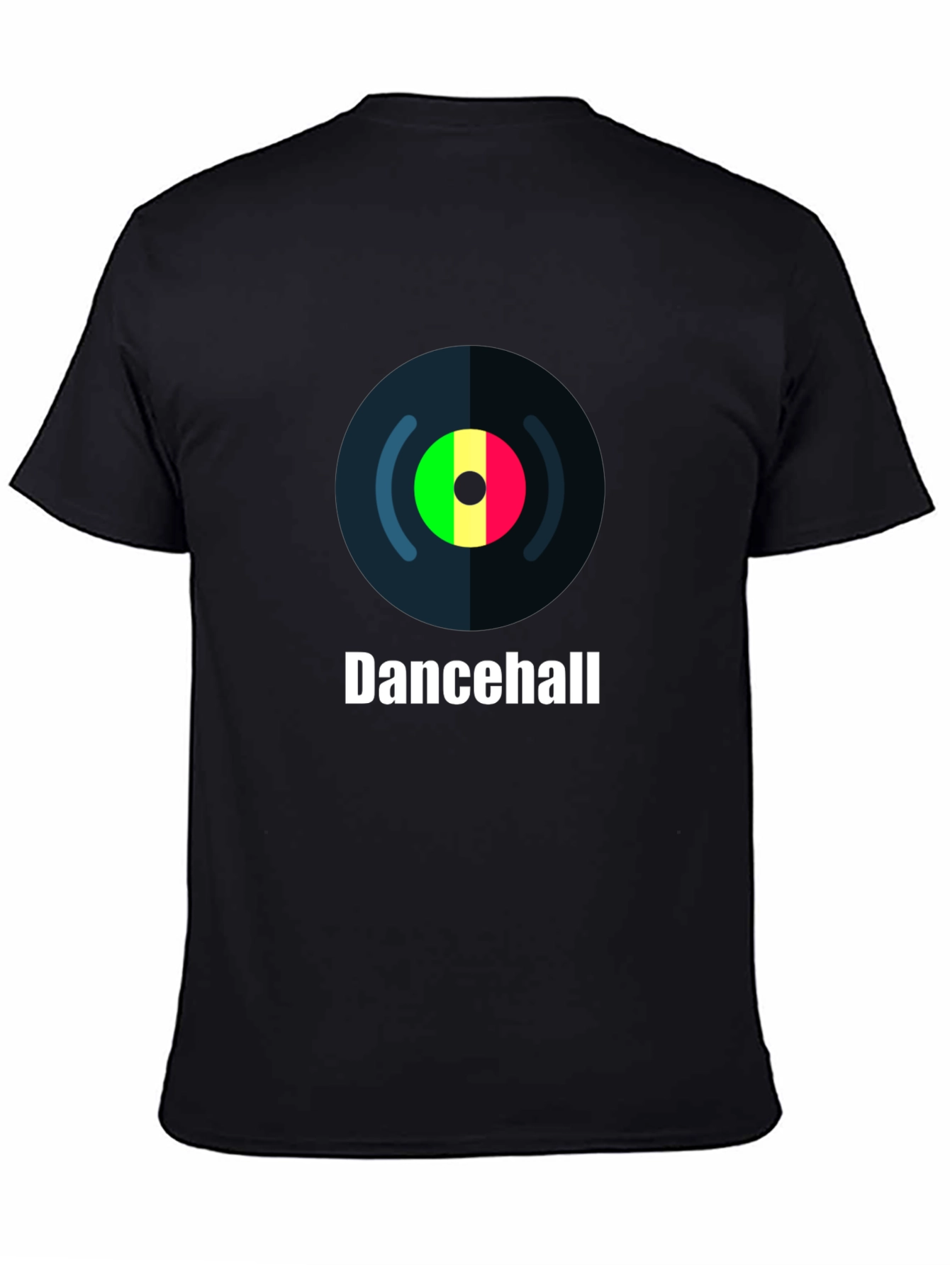 Black Dancehall Record Graphic T-Shirt view 4