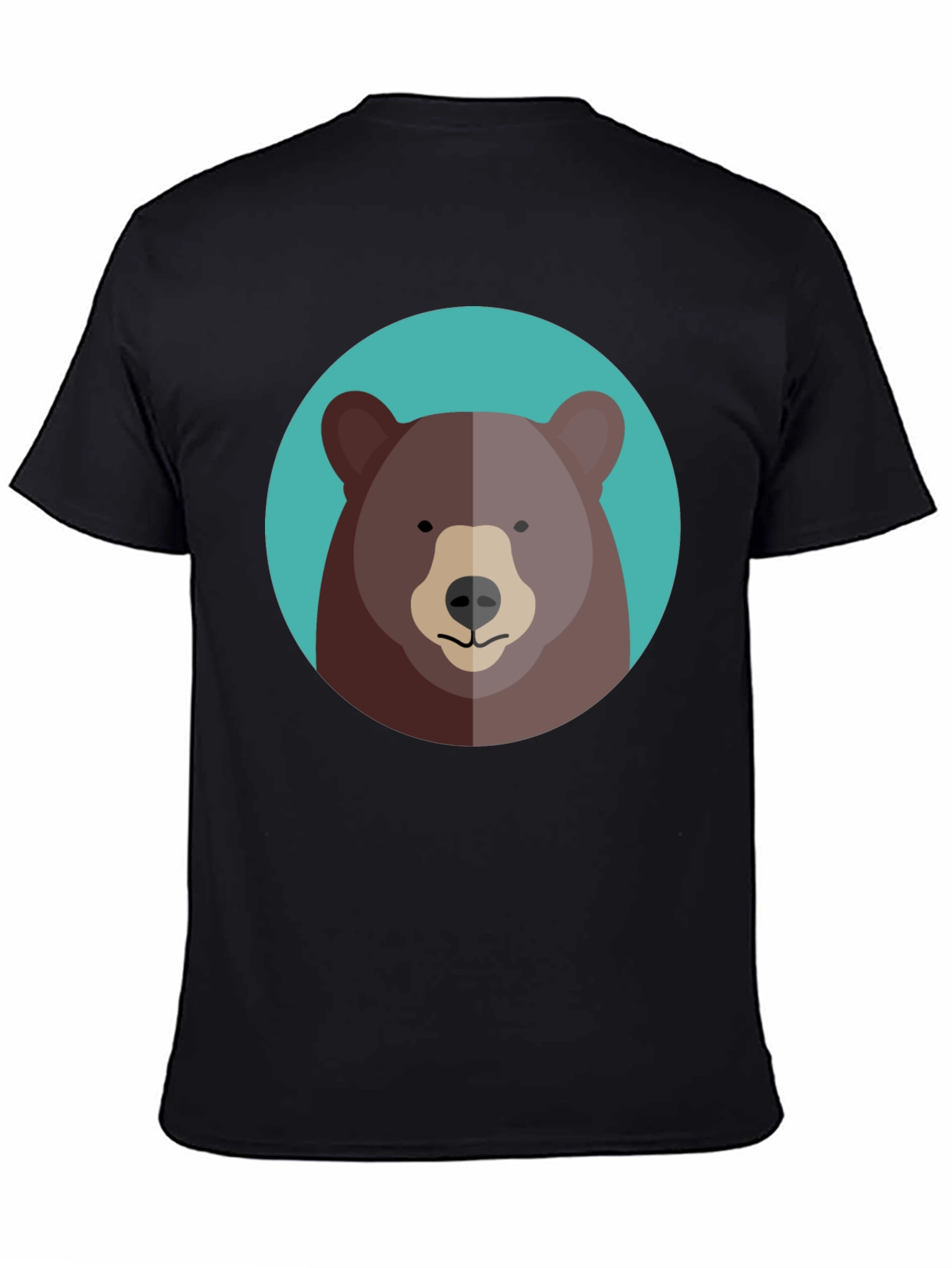 Black Cool Bear Graphic Tee - Black Cotton Blend view 4