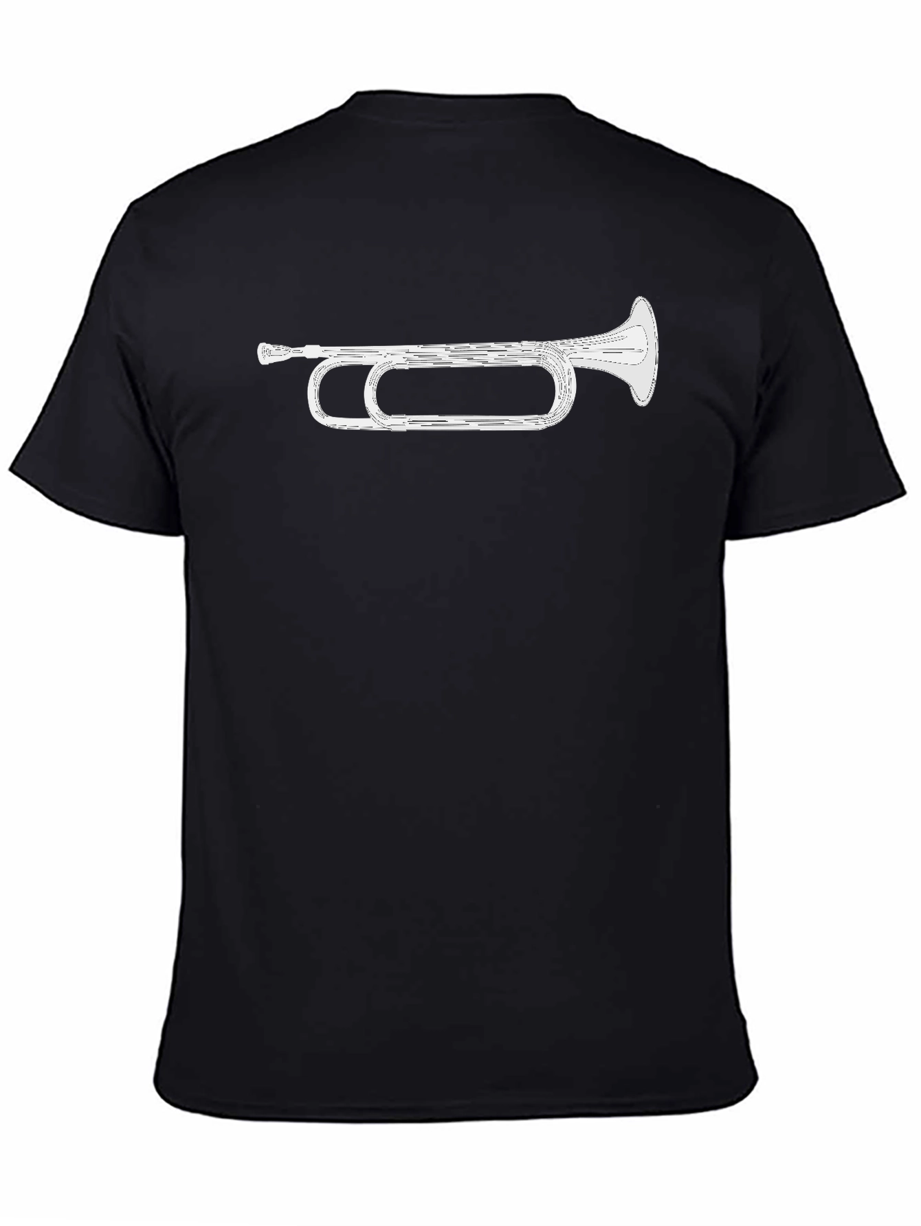 Black Bugle Graphic Tee - Musical Instrument T-Shirt view 4