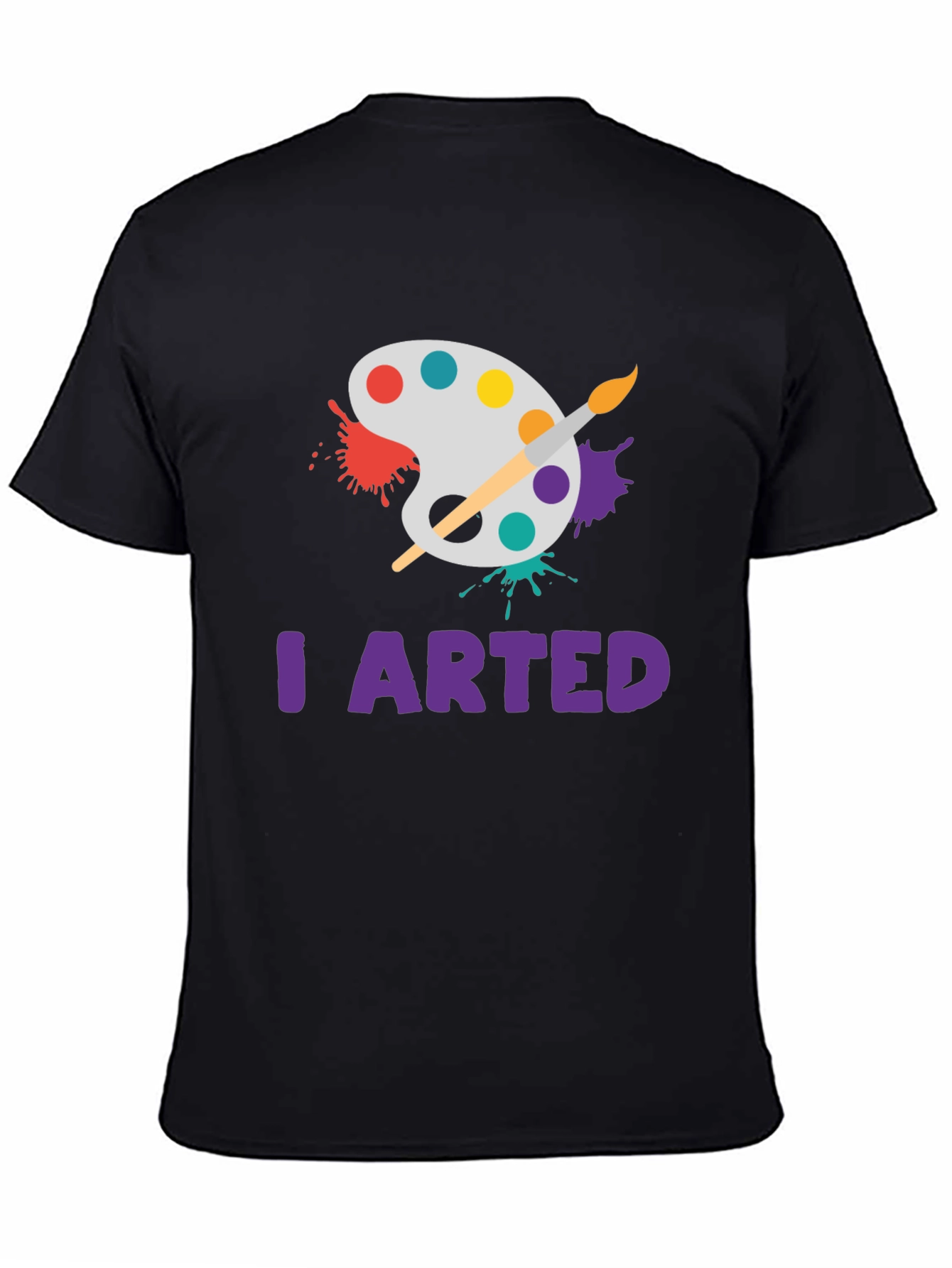 Black I Arted T-Shirt - Painter's Palette Design view 4