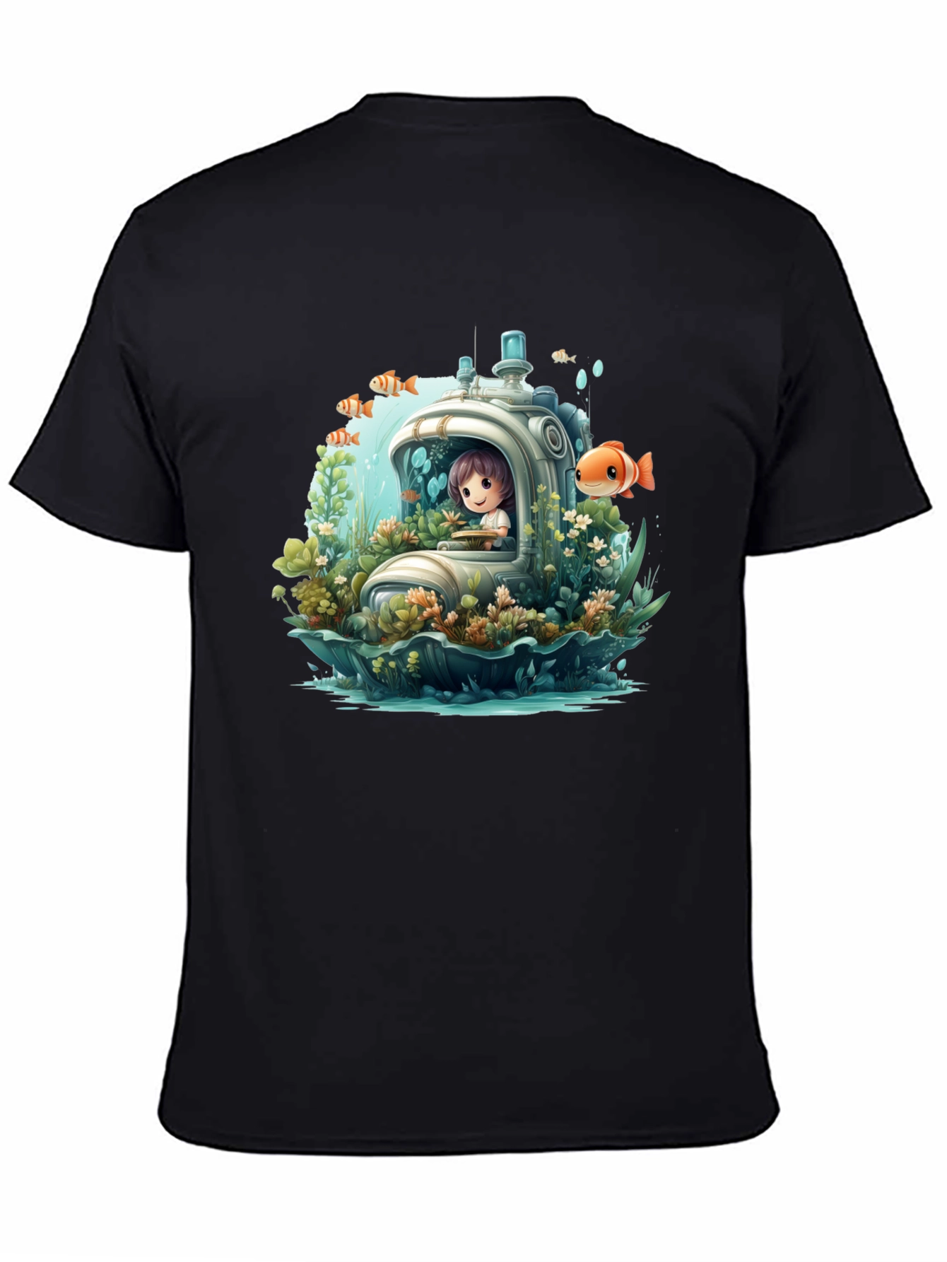 Black Underwater Adventure T-Shirt view 4