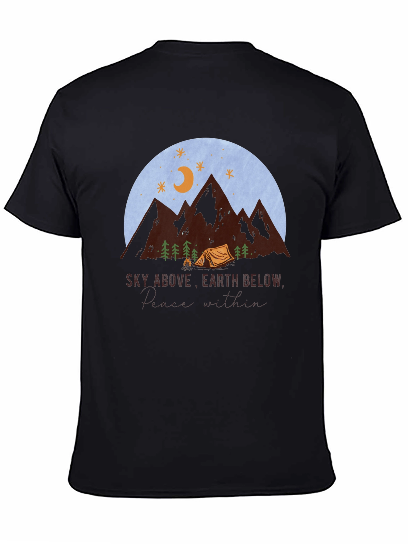 Black Nature Lover T-Shirt - Sky Above Earth Below view 4