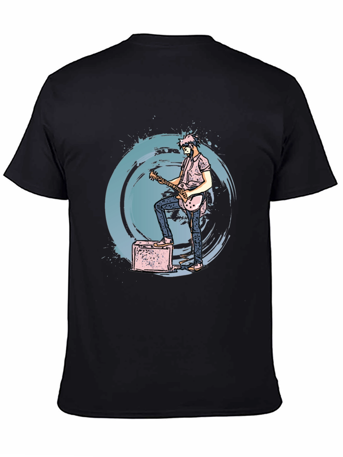 Black Guitarist Graphic Tee - Rock Concert Style view 4