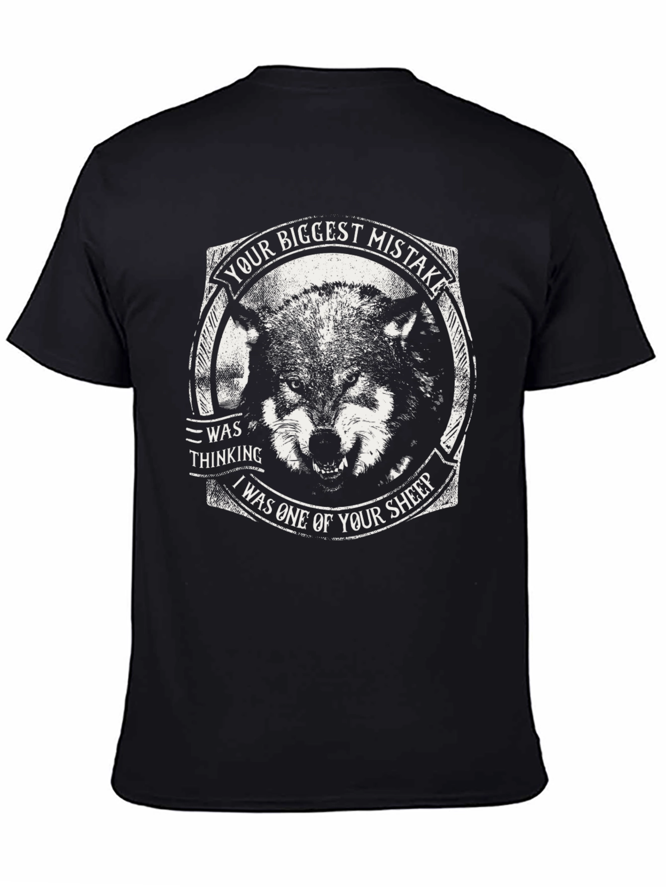 Black Wolf Sheep T-Shirt - Your Biggest Mistake Tee view 4