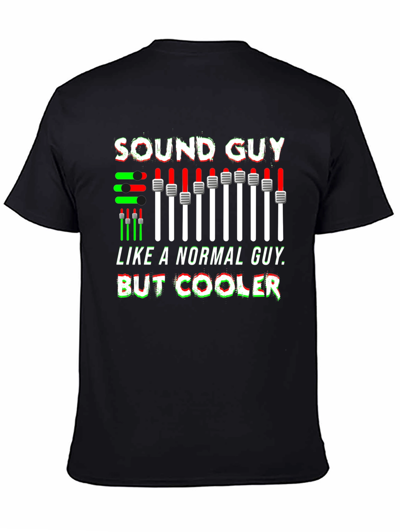Black Sound Guy T-Shirt - Audio Engineer Graphic Tee view 4