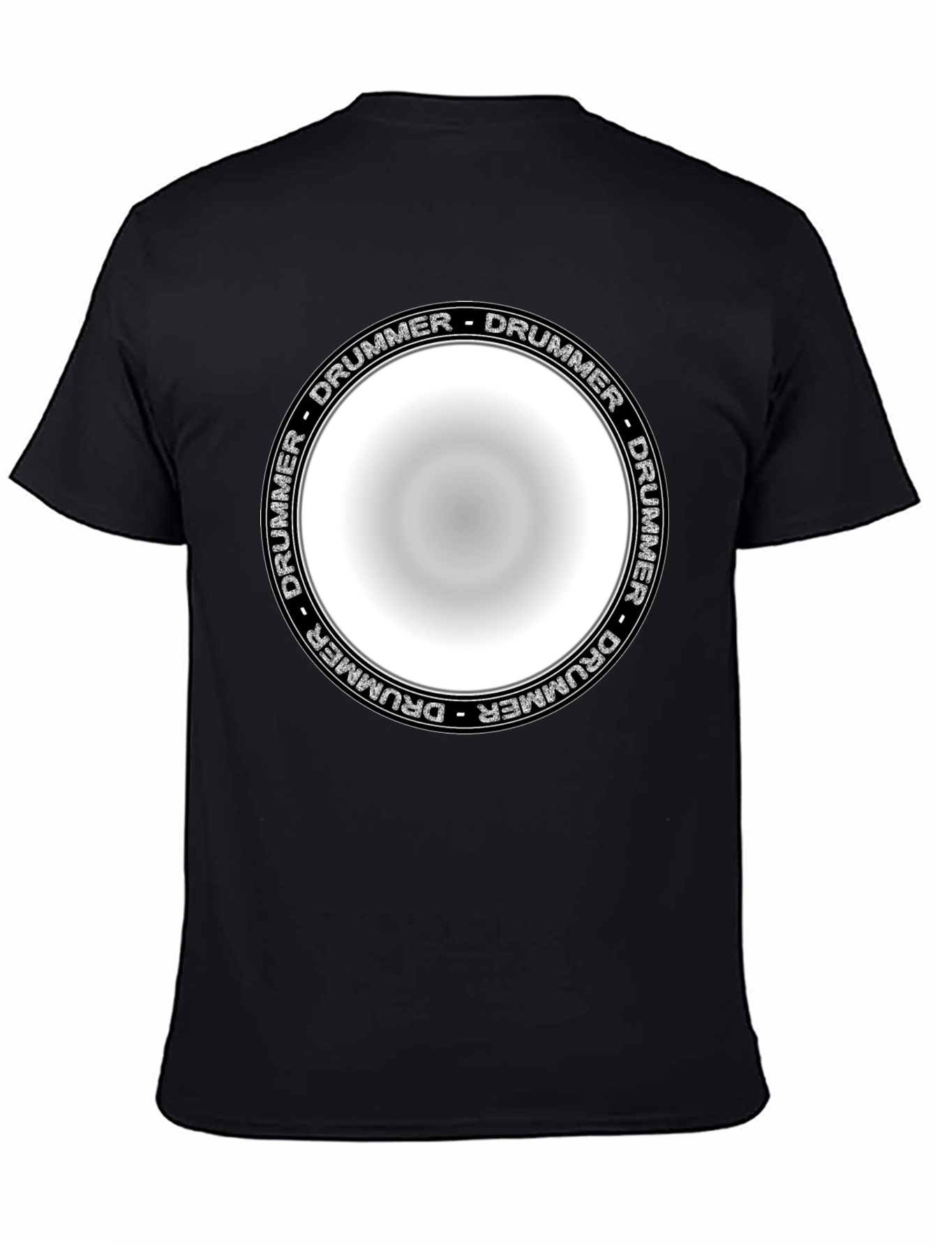 Black Drummer Circle Graphic T-Shirt - Unisex Black Tee view 4