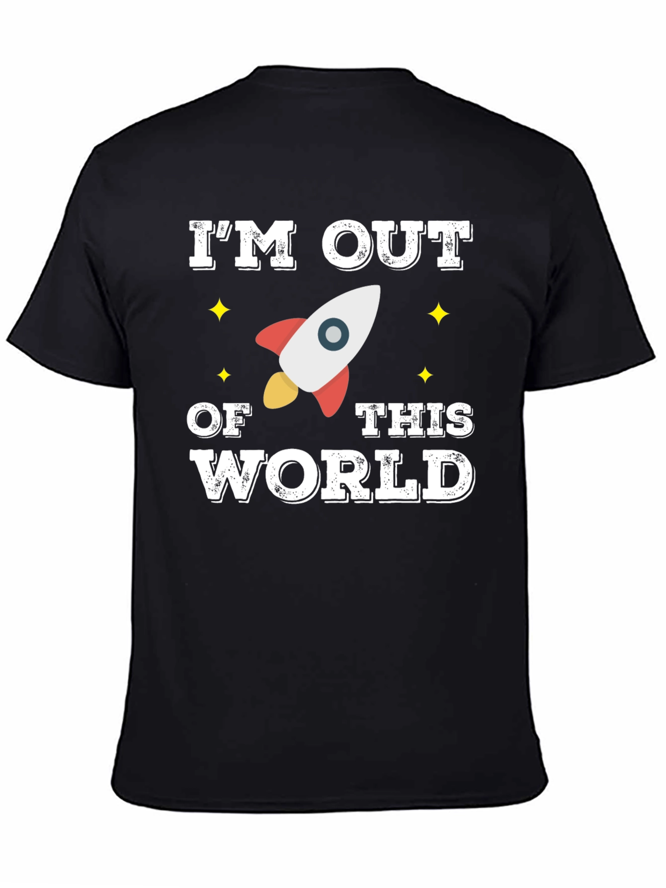 Black Out of This World Rocket T-Shirt view 4