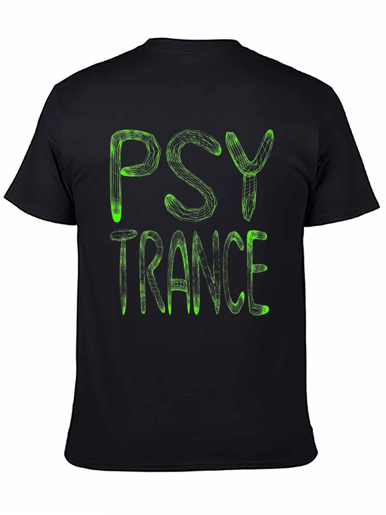 Black Psy Trance Black Graphic Tee view 4