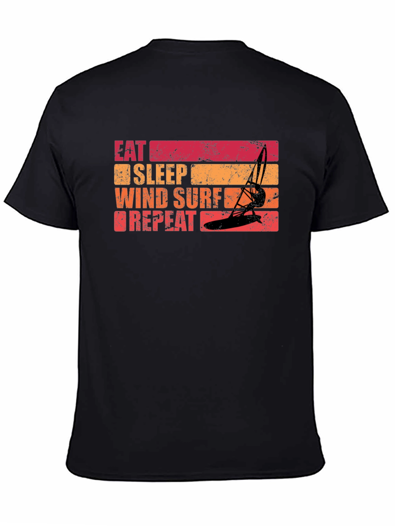 Black Eat Sleep Windsurf Repeat Graphic Tee view 4