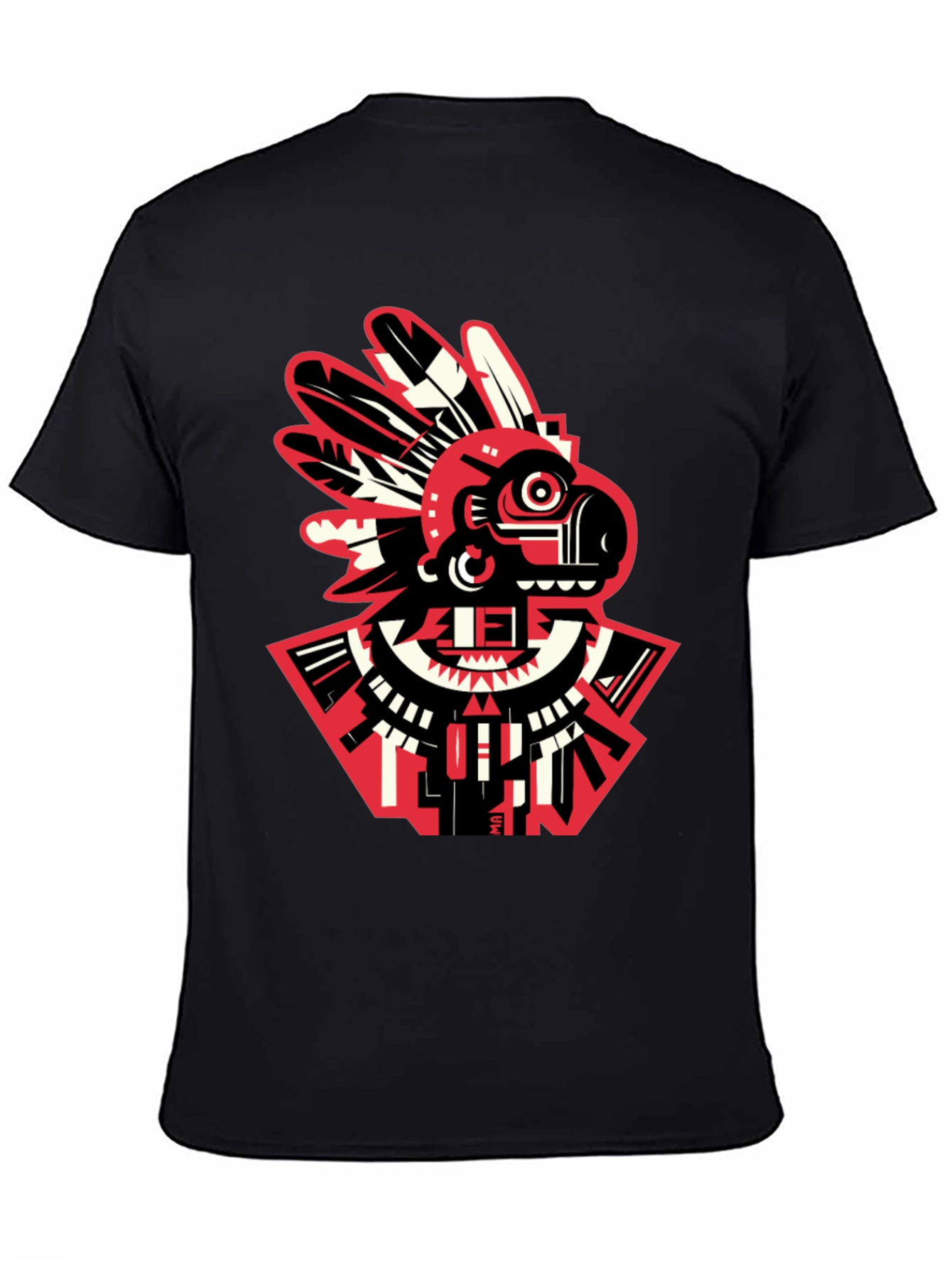 Black Aztec Bird Graphic T-Shirt - Modern Tribal Tee view 4