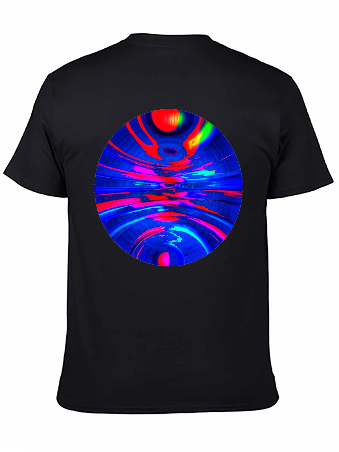 Black Abstract Circle Graphic T-Shirt view 4