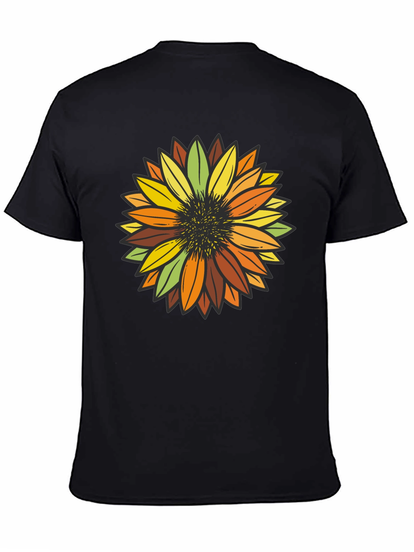 Black Sunflower Graphic Print T-Shirt view 4