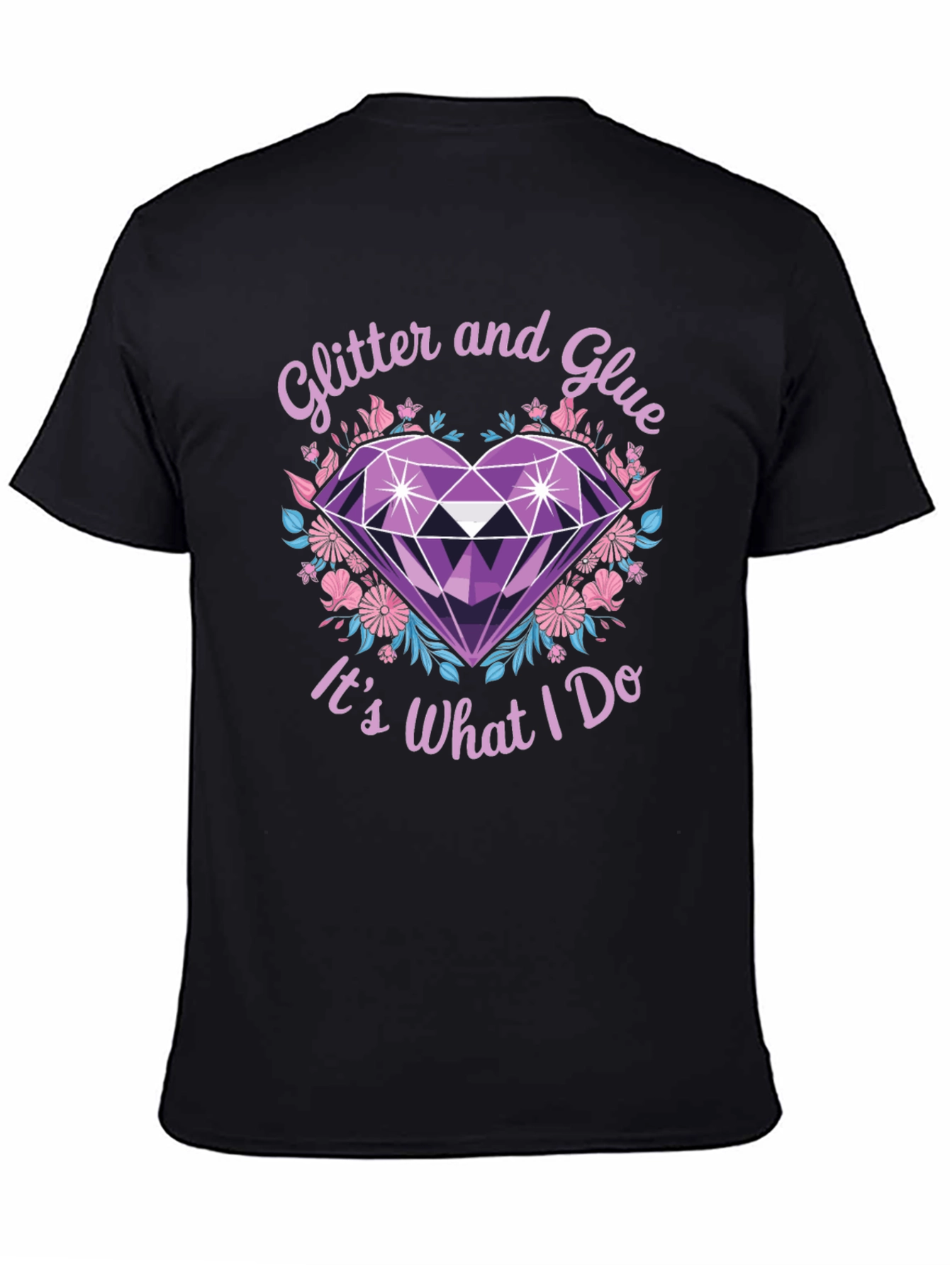 Black Glitter and Glue T-Shirt - Crafty Apparel view 4
