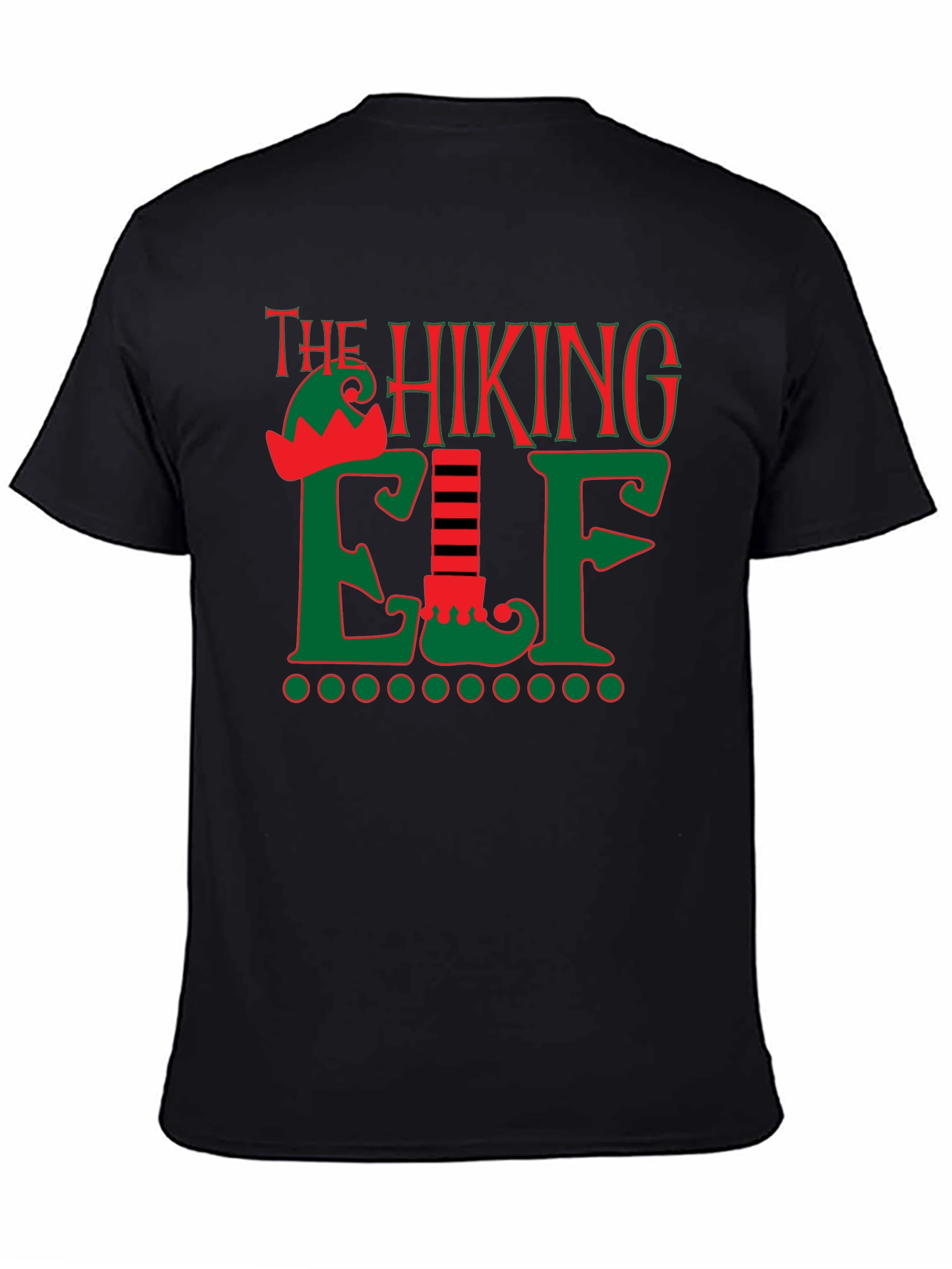 Black The Hiking Elf Holiday T-Shirt view 4