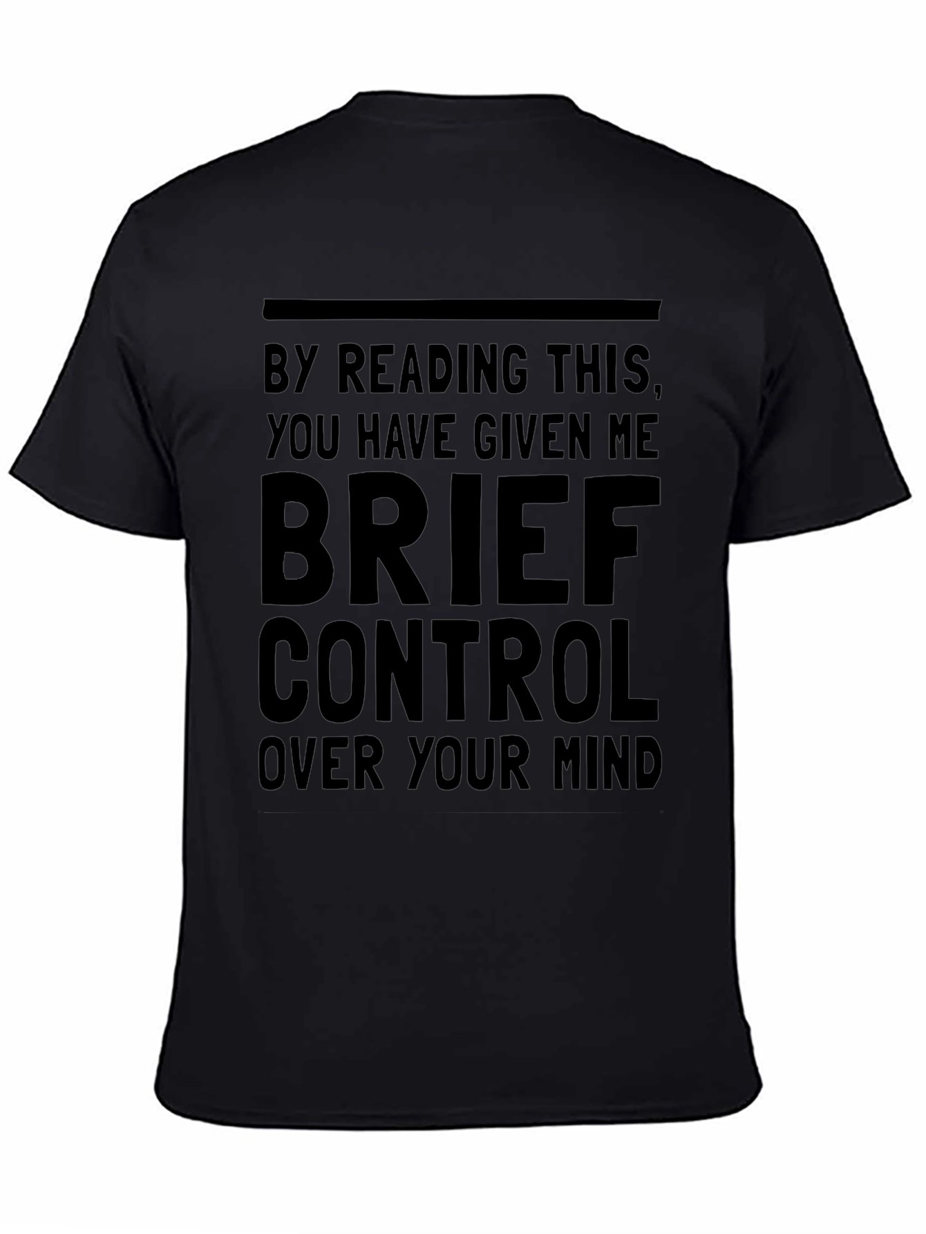 Black Mind Control Graphic T-Shirt - Funny Novelty Tee view 4