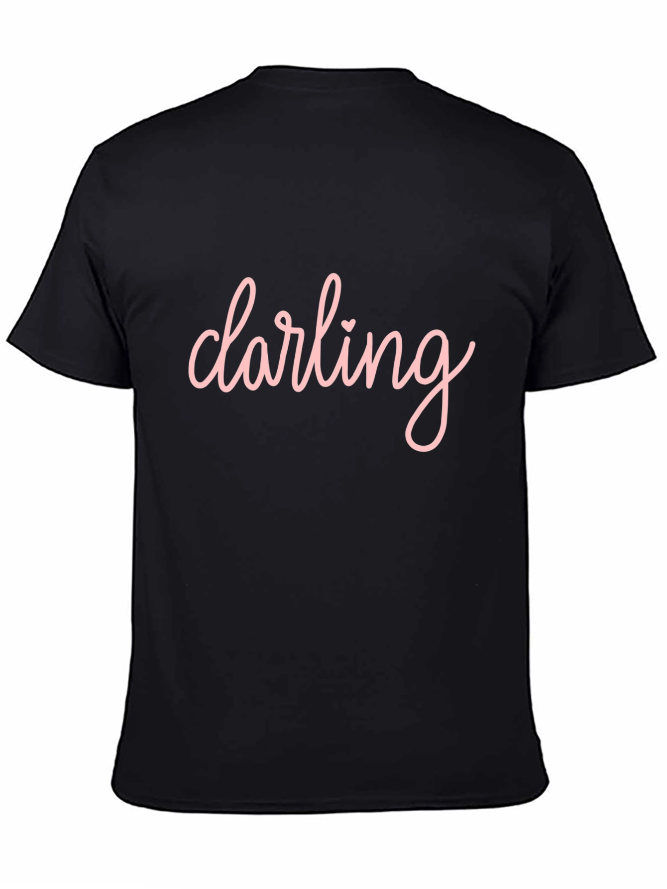 Black Darling Graphic Tee - Soft Pink Print, Black Cotton Shirt view 4