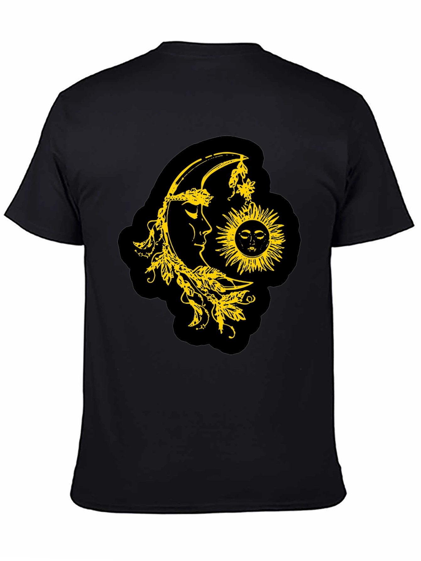 Black Celestial Sun & Moon Graphic T-Shirt - Black view 4