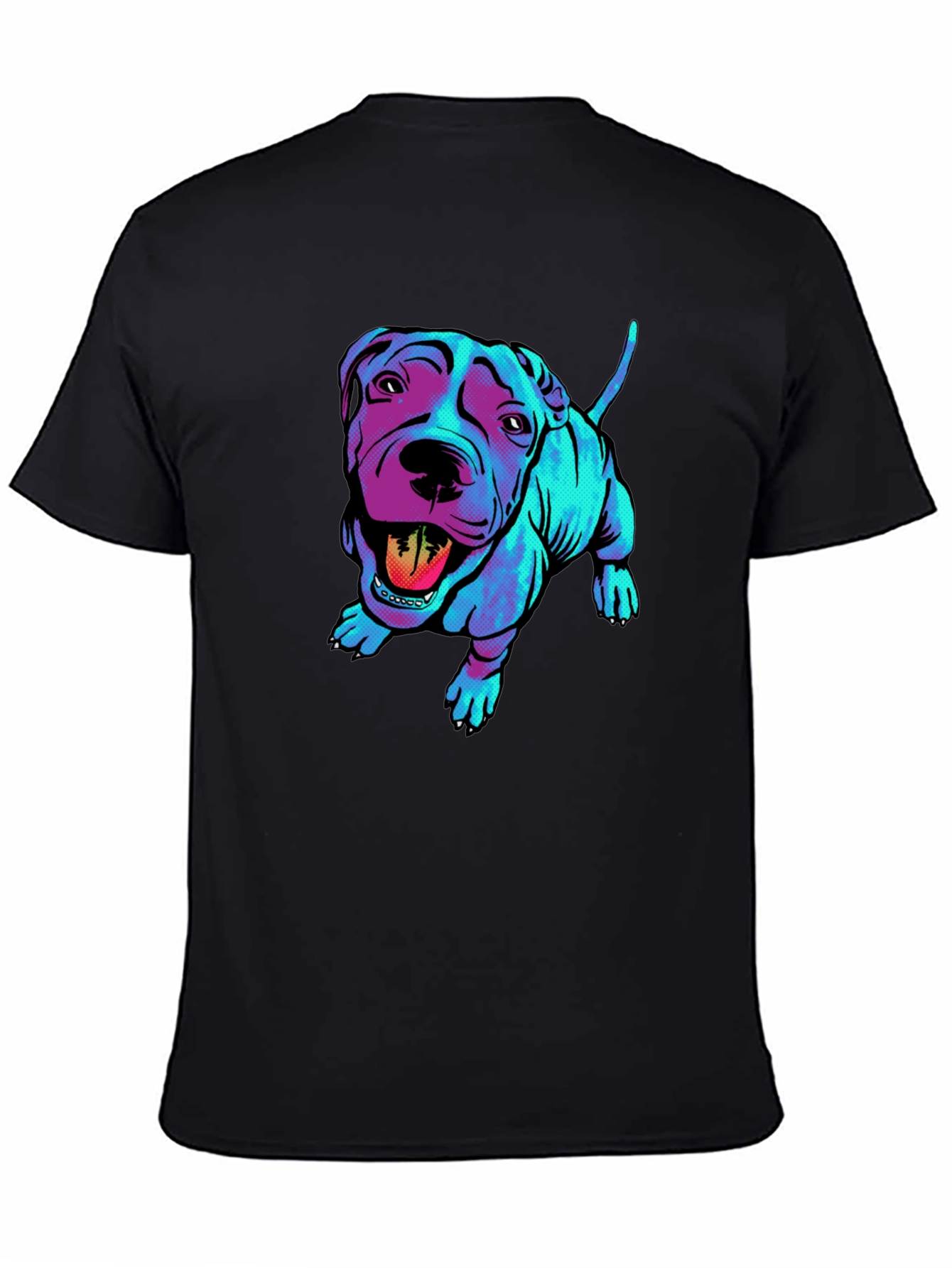Black Cool Pitbull Graphic Tee - Stylish Black Shirt view 4