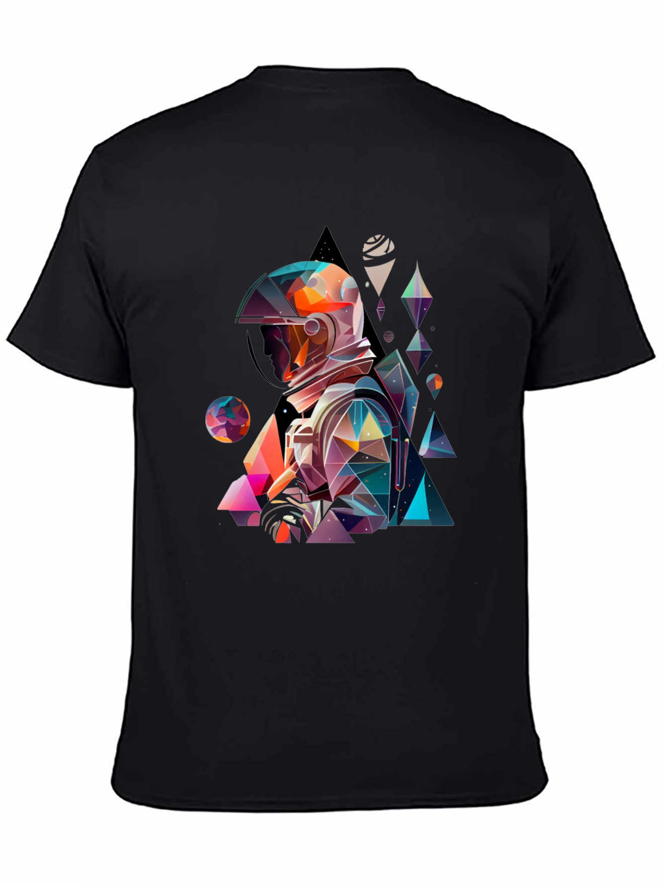 Black Abstract Astronaut Graphic Tee view 4