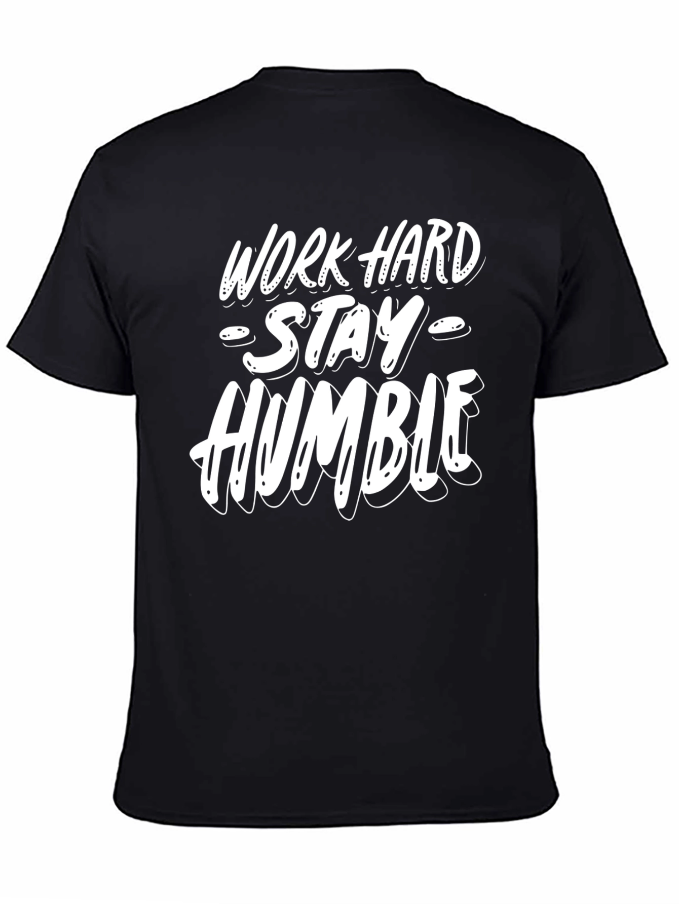 Black Work Hard Stay Humble Graphic Tee - Mens Casual Shirt view 4