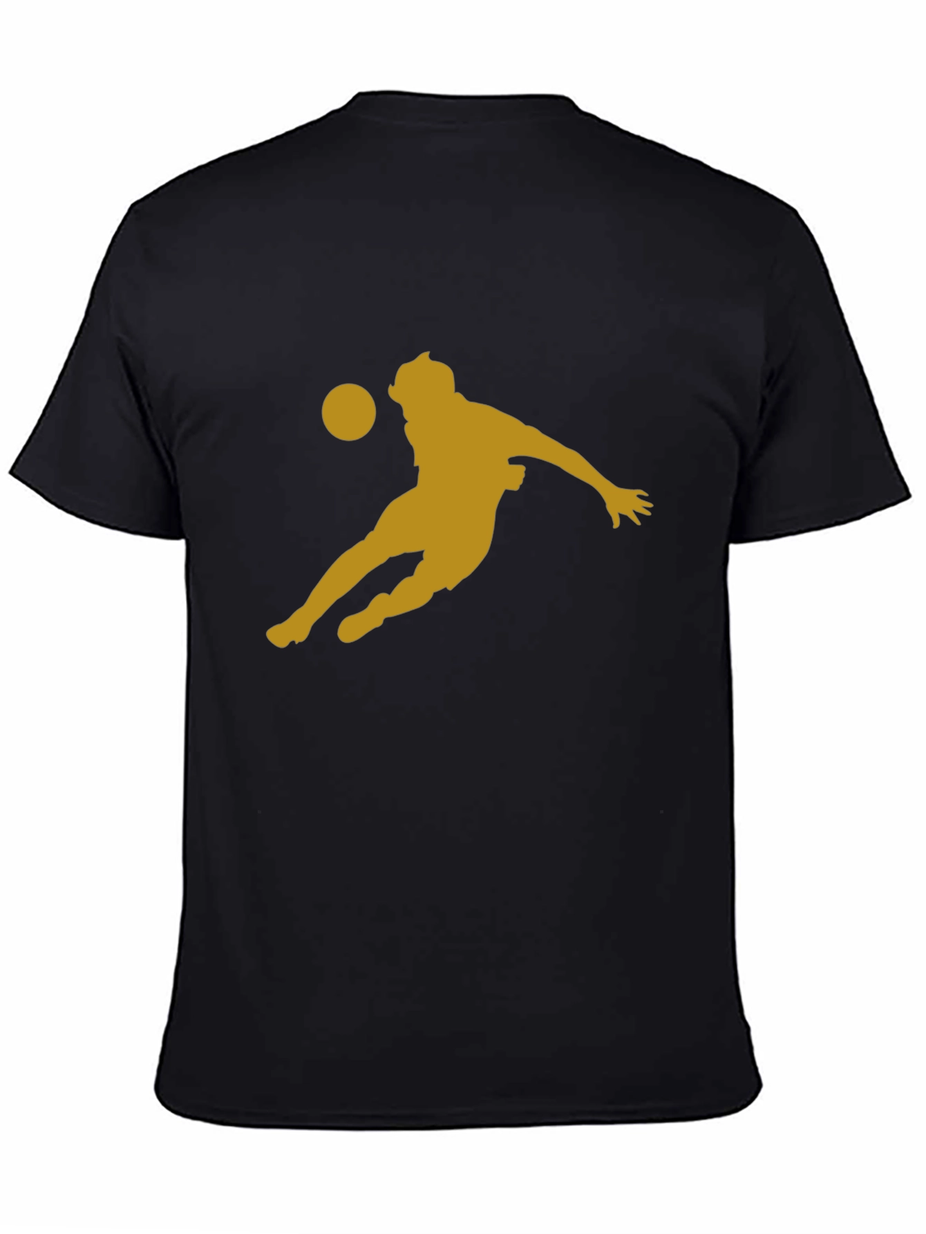 Black Soccer Player Graphic Tee - Black Cotton Blend view 4