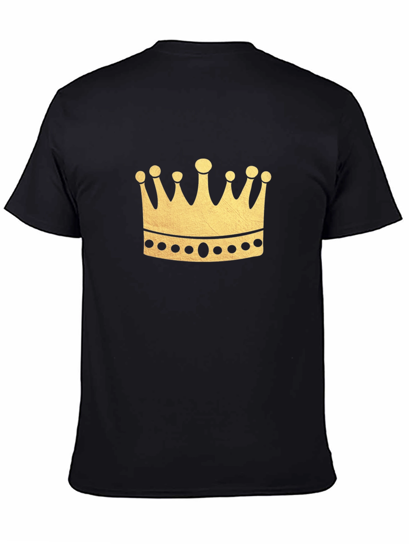 Black Crown Graphic Tee - Black Cotton Casual Style view 4