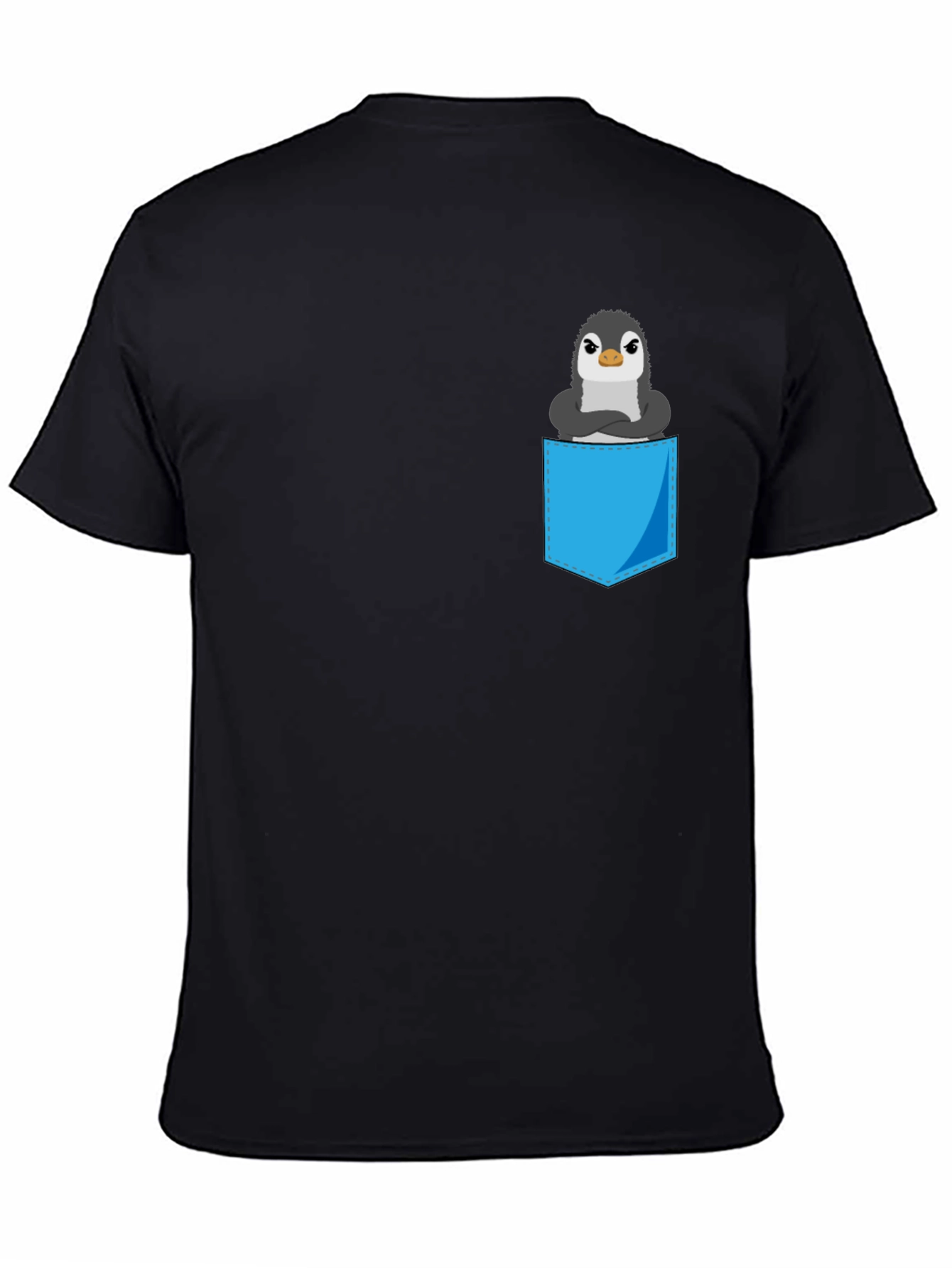 Black Penguin Pocket T-Shirt - Cute Graphic Tee view 4
