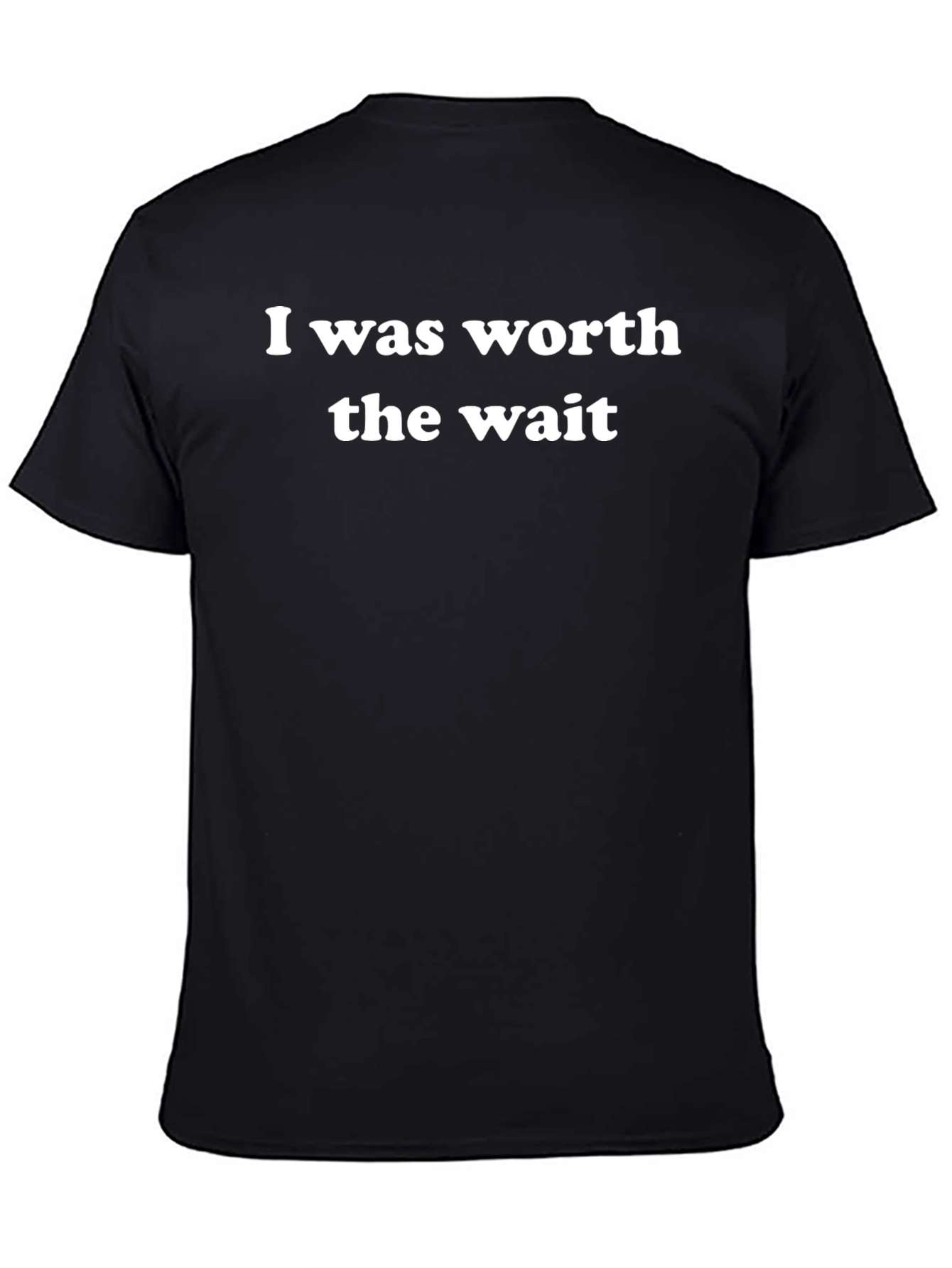 Black Worth The Wait T-Shirt - Trendy Casual Wear view 4