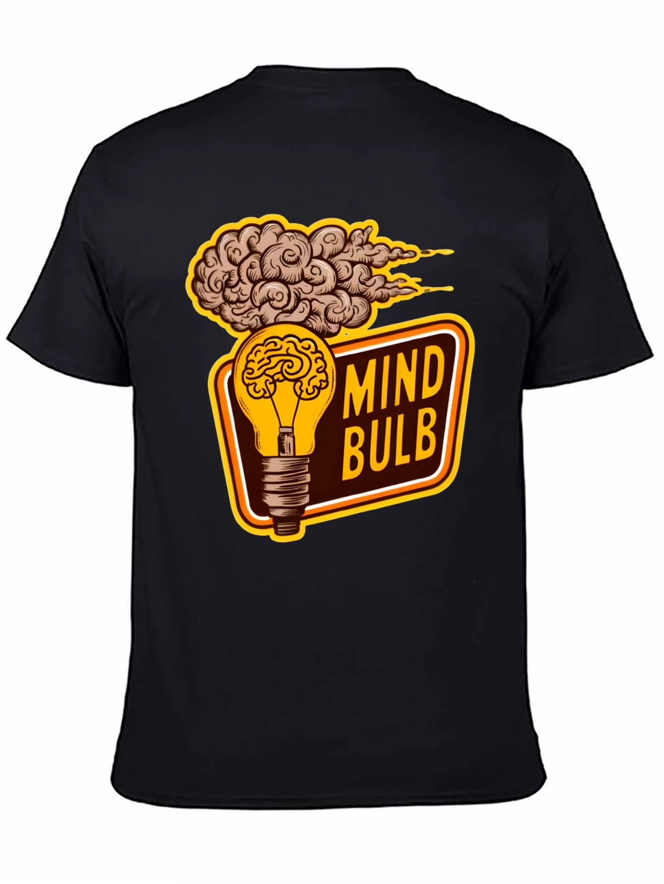 Black Mind Bulb Graphic T-Shirt view 4