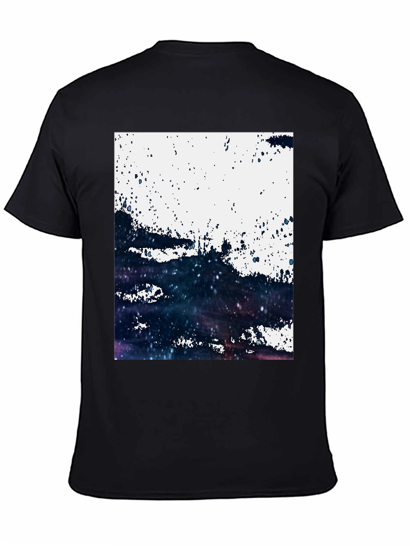 Black Abstract Galaxy T-Shirt: Modern Art Tee view 4