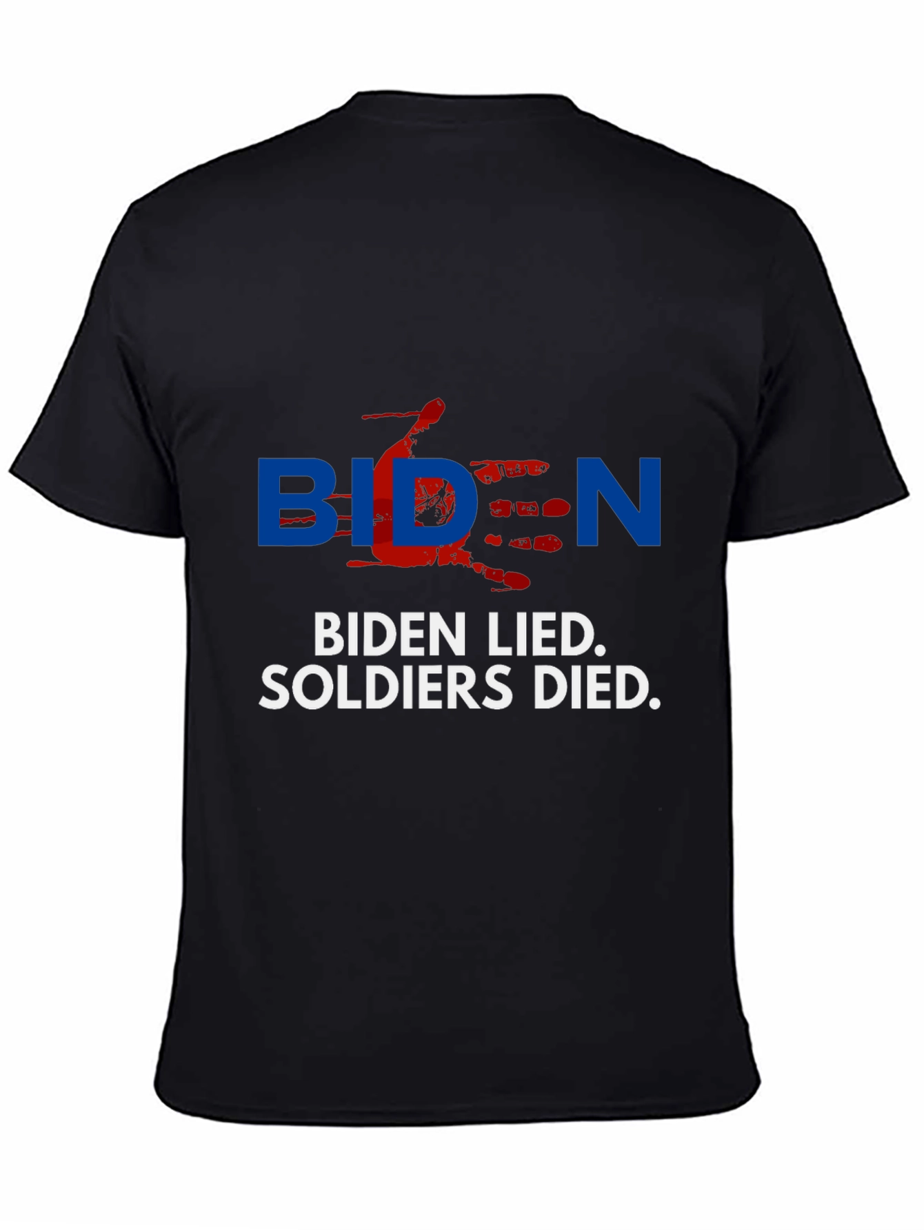 Black Biden Lied Soldiers Died T-Shirt view 4