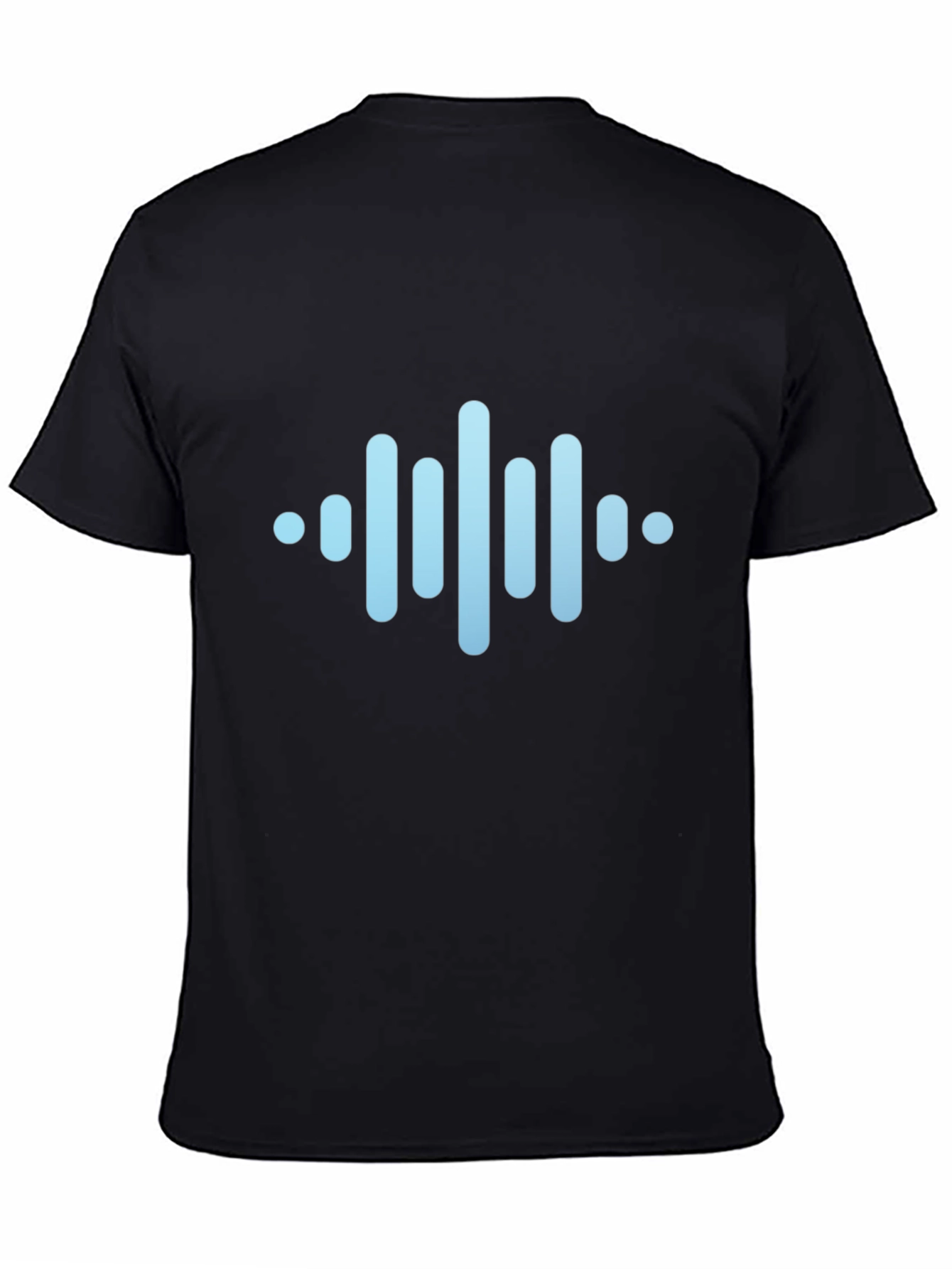 Black Modern Soundwave Graphic Black T-Shirt view 4