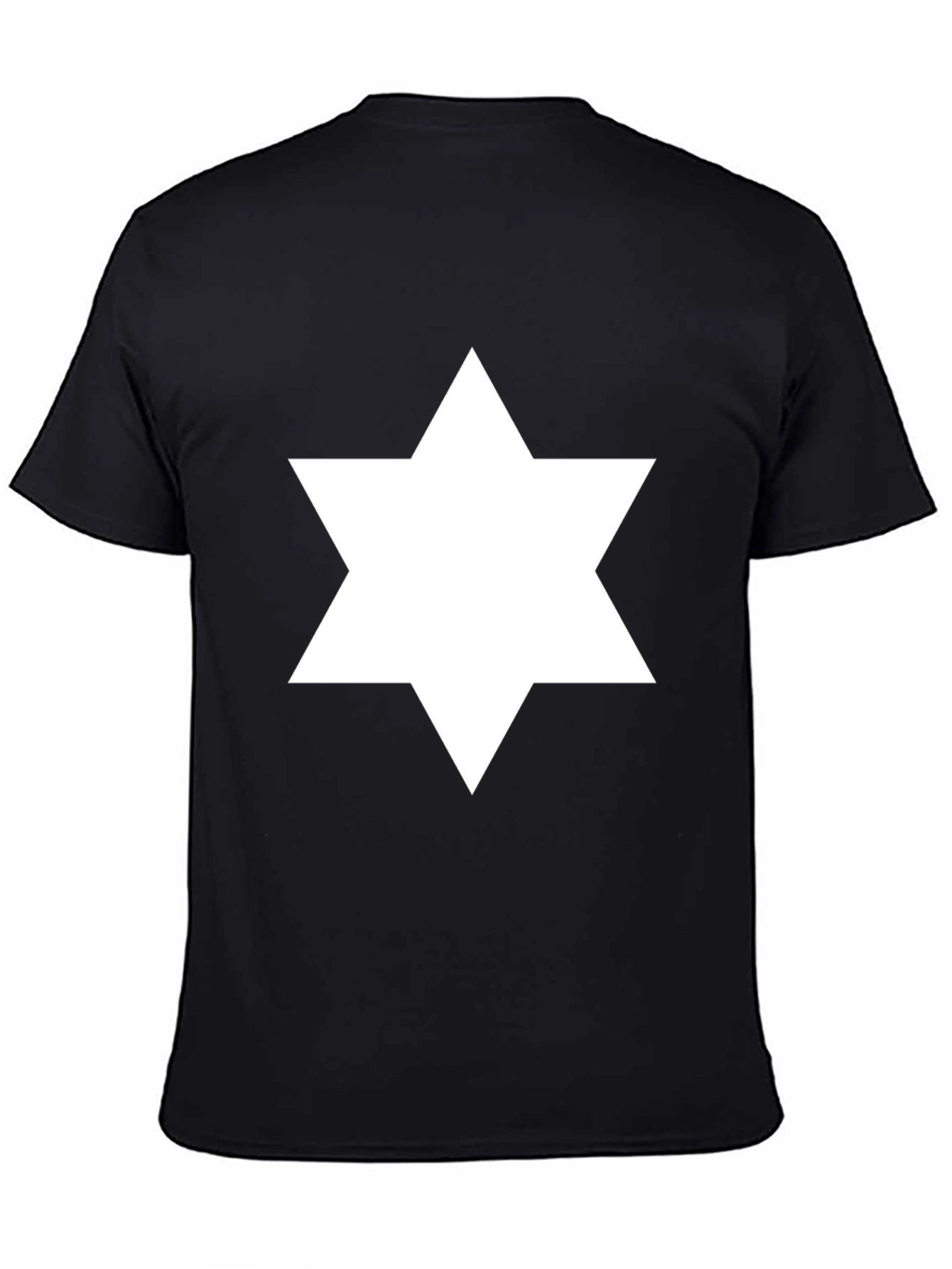 Black Star of David Graphic Tee - Men's Black T-Shirt view 4