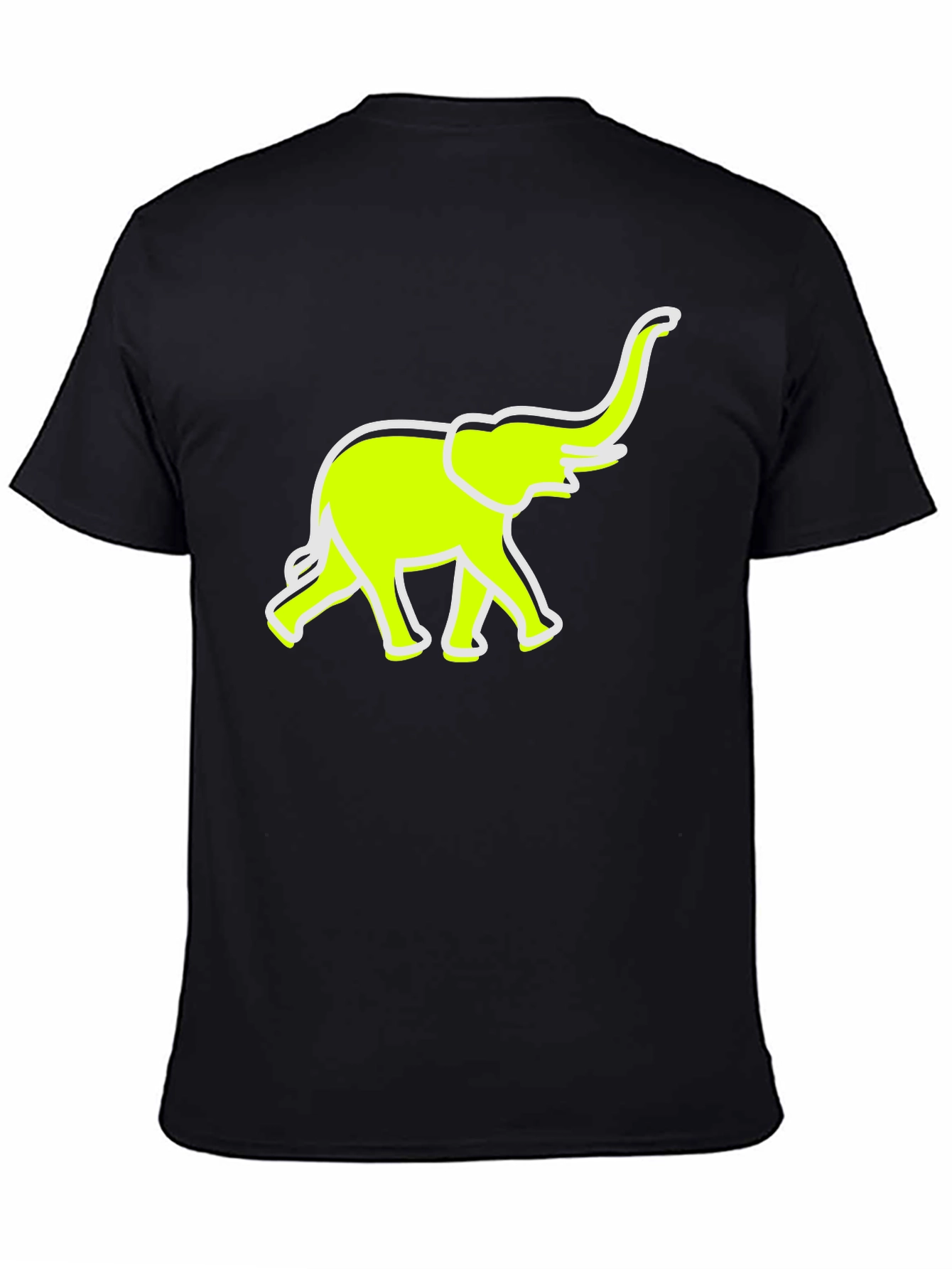 Black Neon Elephant Graphic Tee - Casual Comfort view 4