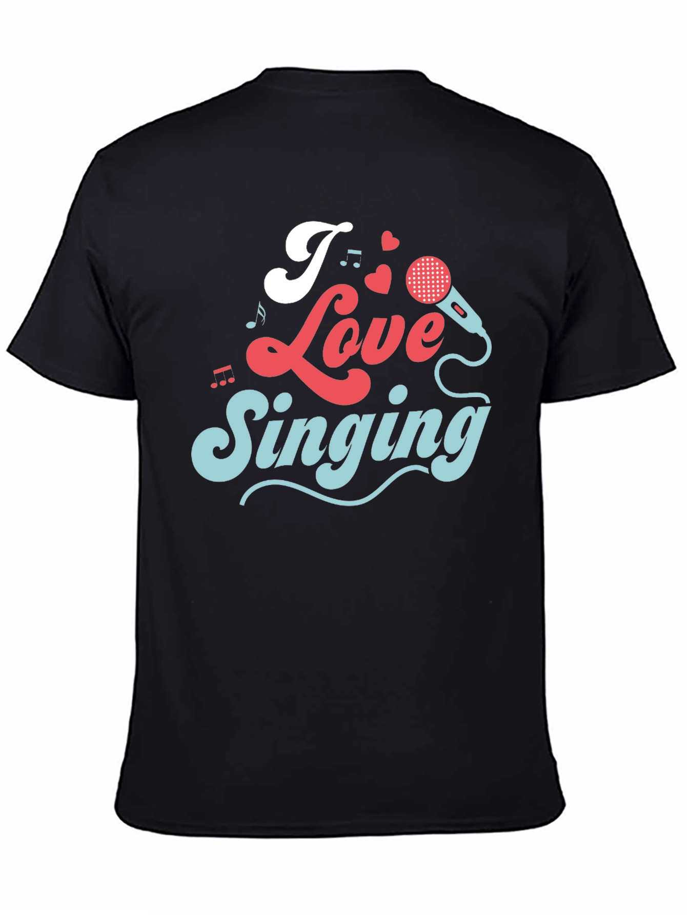 Black I Love Singing Graphic T-Shirt view 4