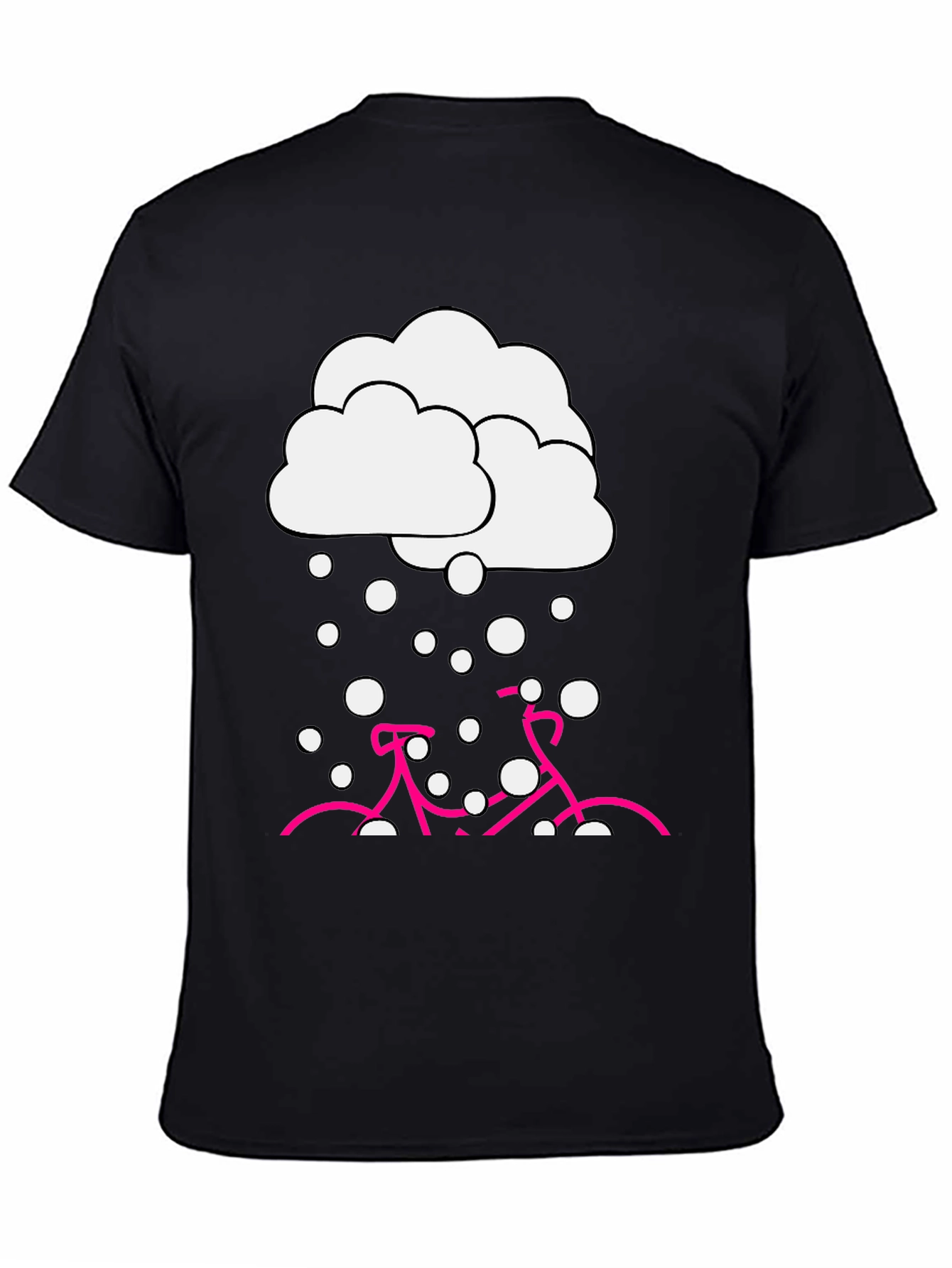 Snowy Bike Graphic Tee - Black Cotton Blend - 4
