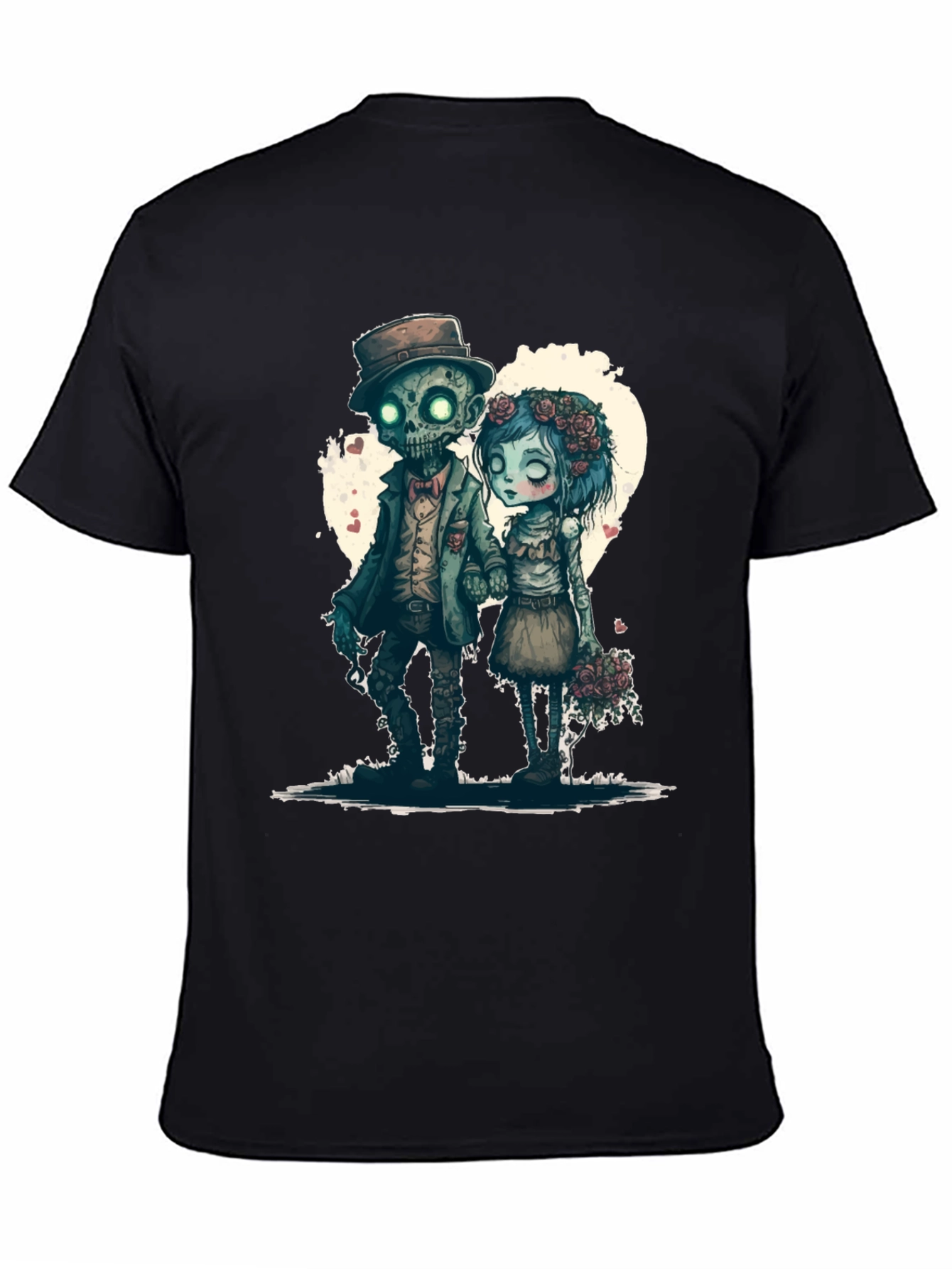 Black Zombie Love T-Shirt - Heart Graphic Tee view 4
