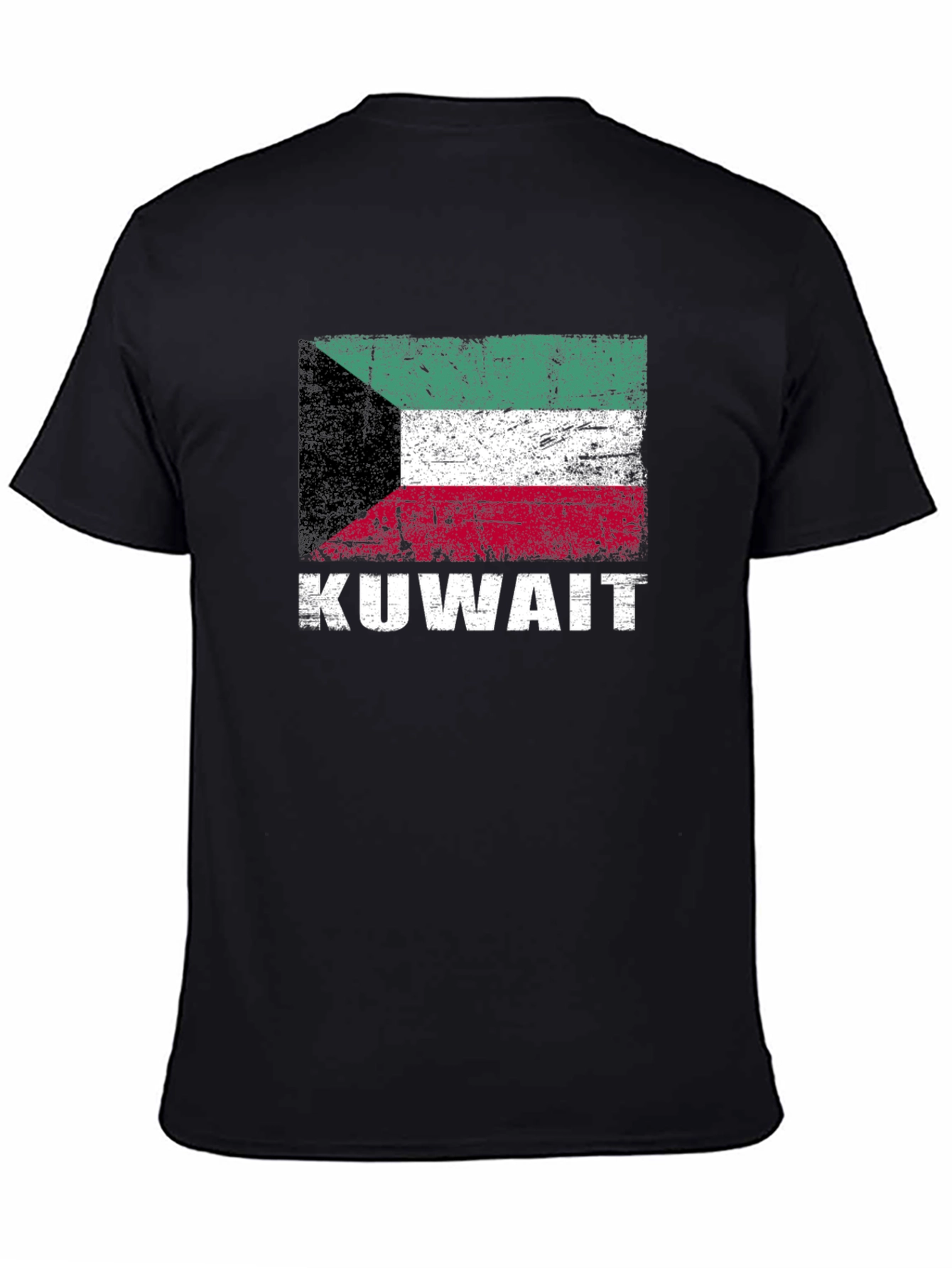 Black Kuwait Flag T-Shirt - Distressed Look view 4