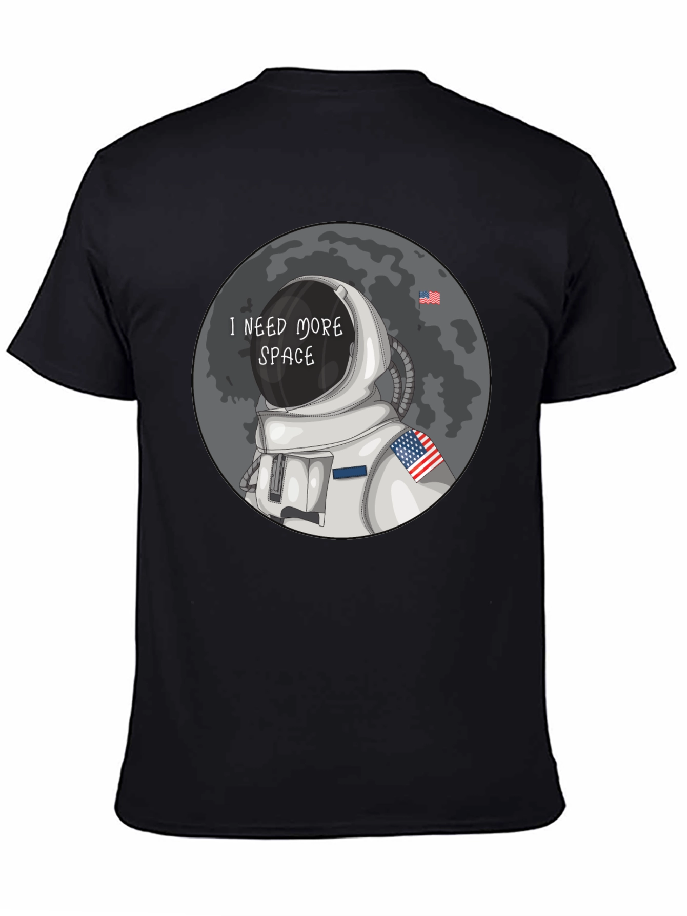 Black I Need More Space T-Shirt - Astronaut Design view 4