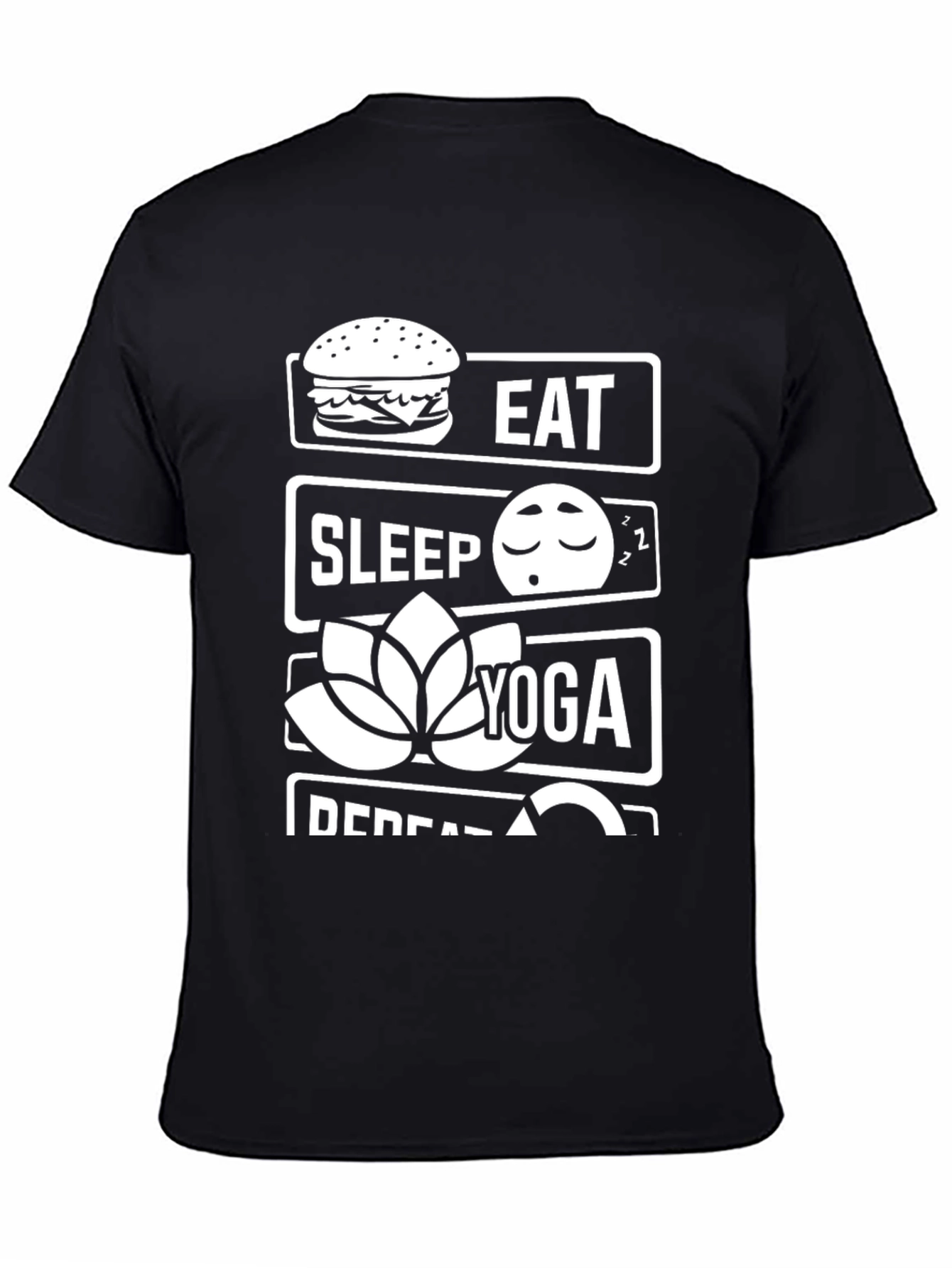 Black Eat Sleep Yoga Repeat T-Shirt view 4