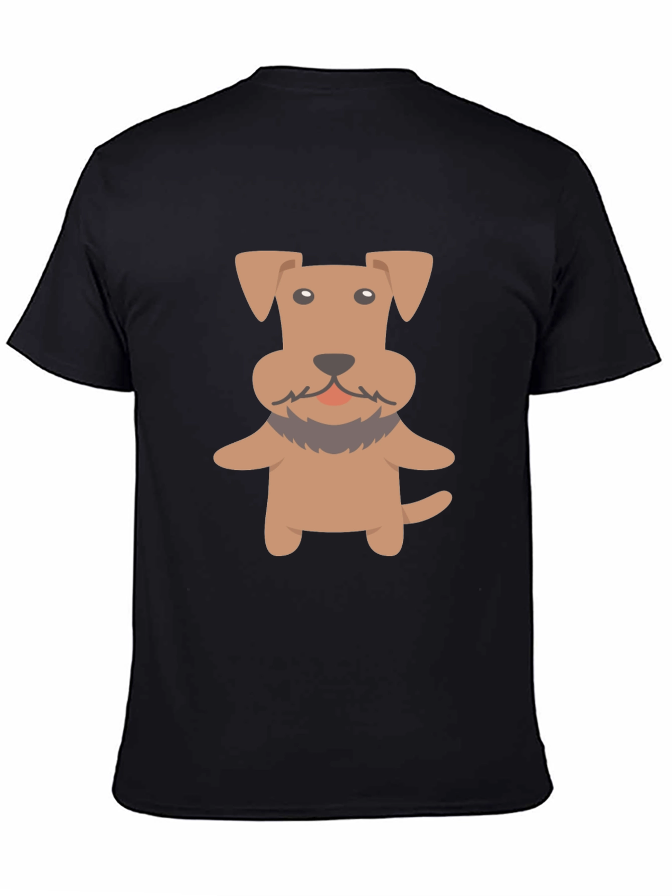 Black Cartoon Dog Graphic T-Shirt - Black Cotton Tee view 4