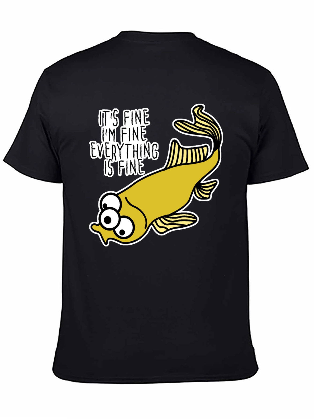 Black It's Fine Fish Graphic Tee view 4