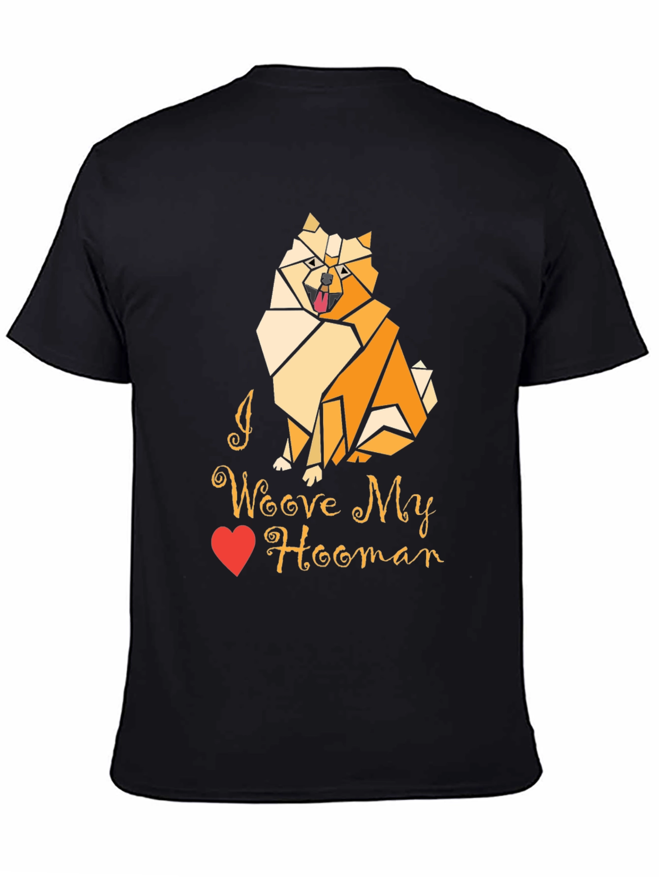 Black I Woove My Hooman Dog Lover T-Shirt view 4